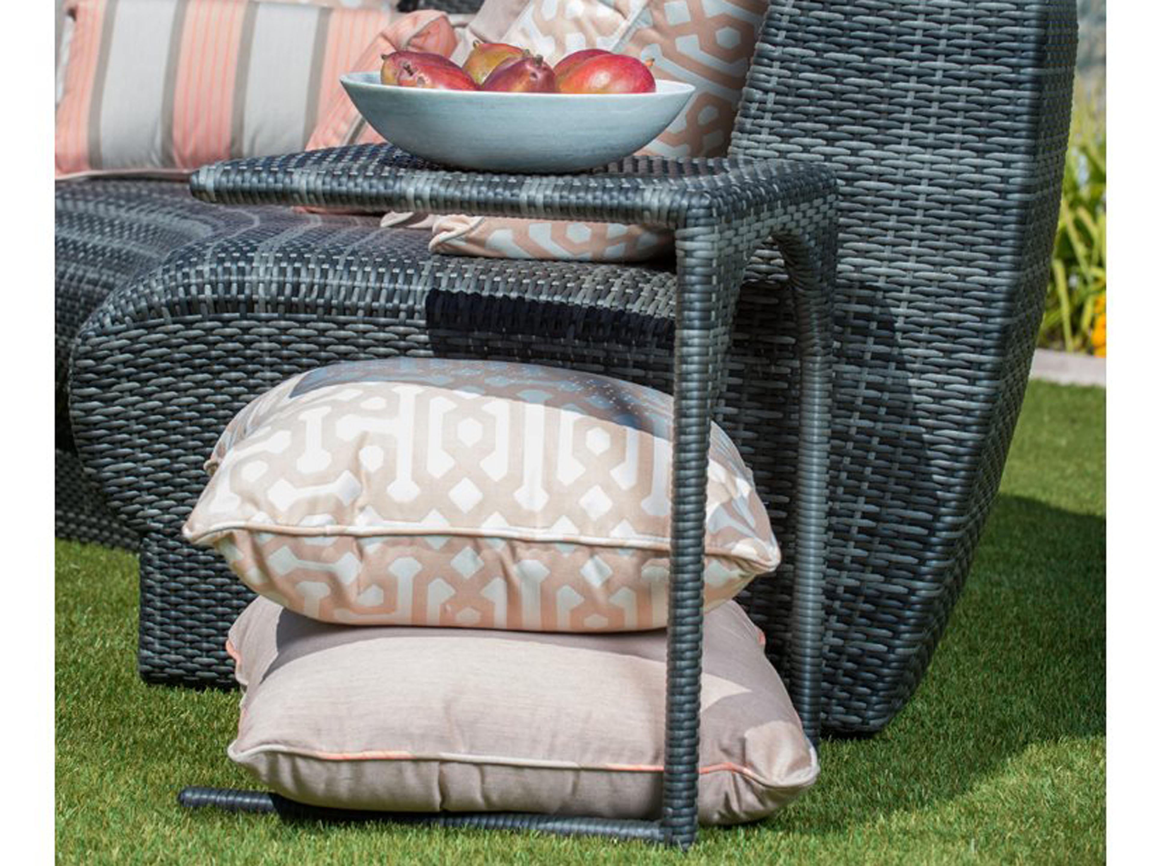 Woodard Geni Wicker Charcoal Gray Curved Outdoor Patio Lounge Set