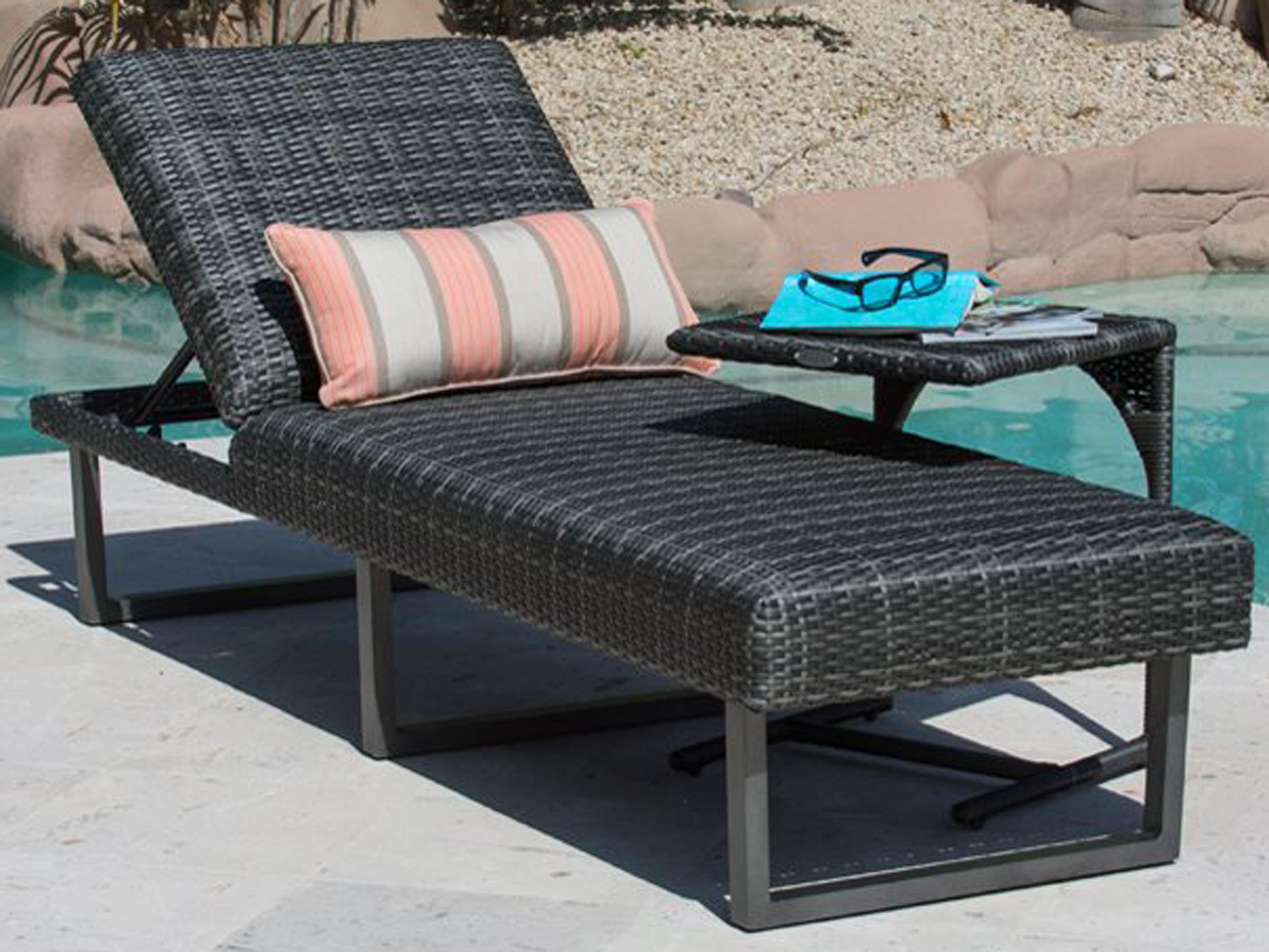 Harper Wicker Patio Lounge Set Charcoal Gray