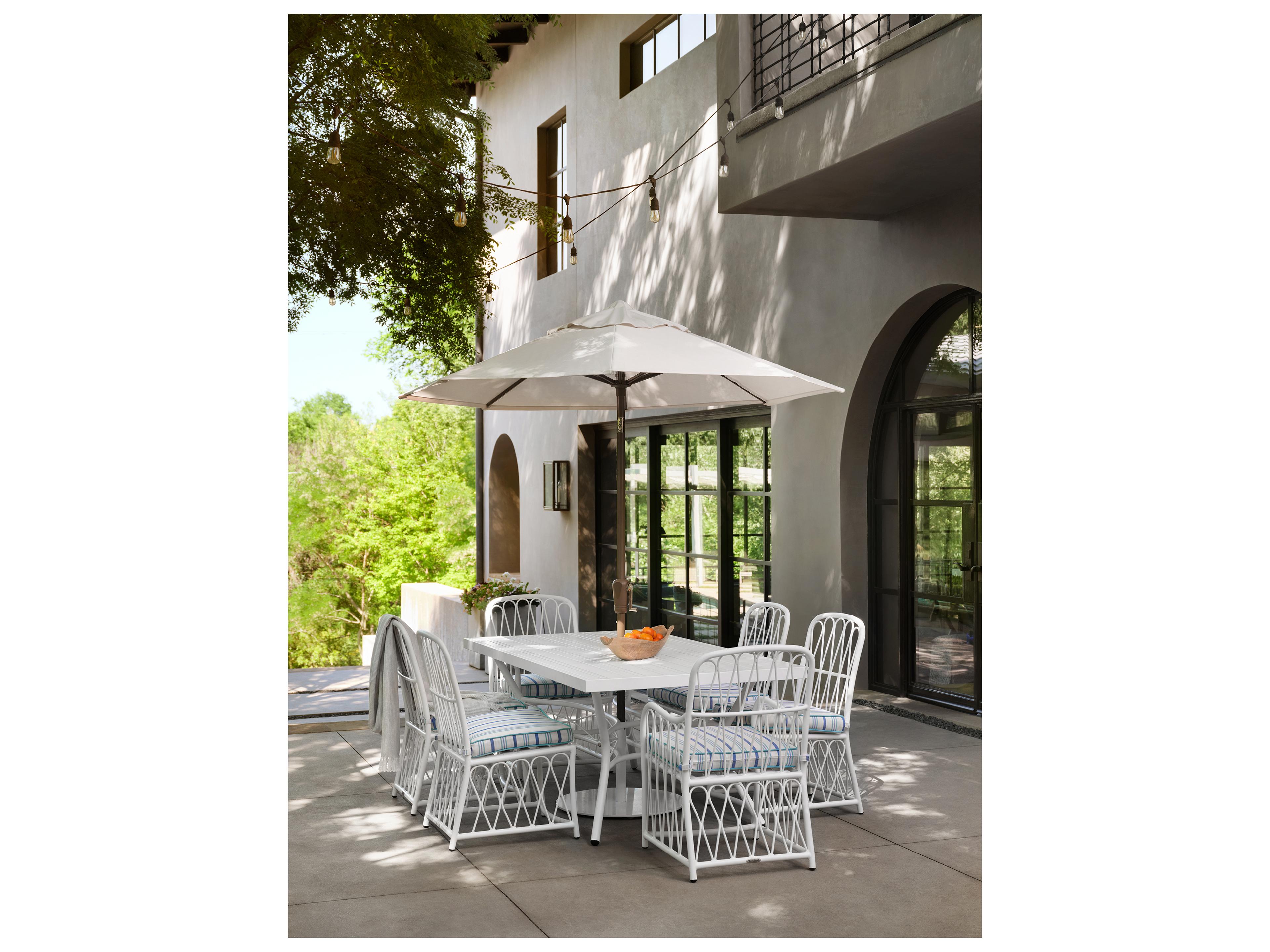 Woodard Cane Aluminum Outdoor Dining Set