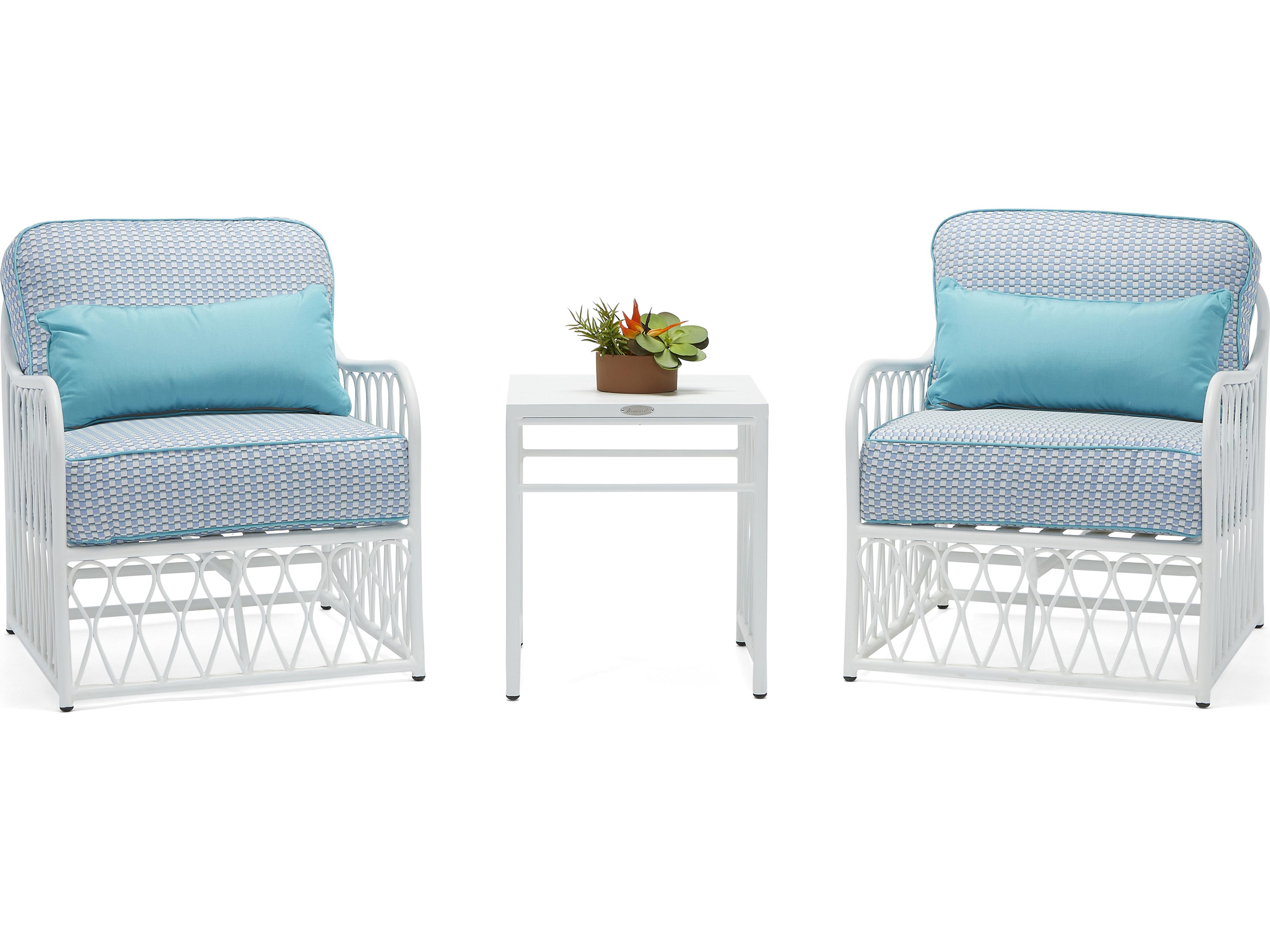 Woodard Cane Aluminum Cushion Outdoor Lounge Set