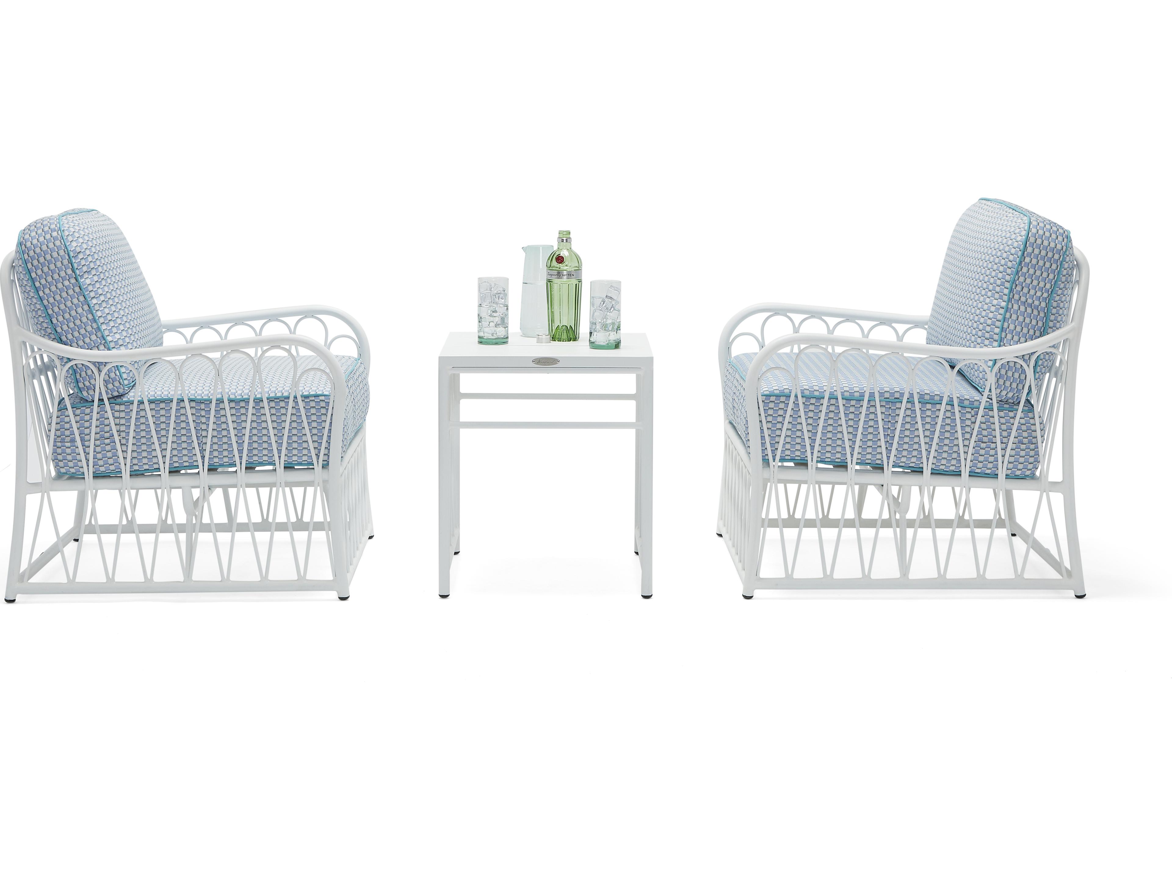 Woodard Cane Aluminum Cushion Outdoor Lounge Set