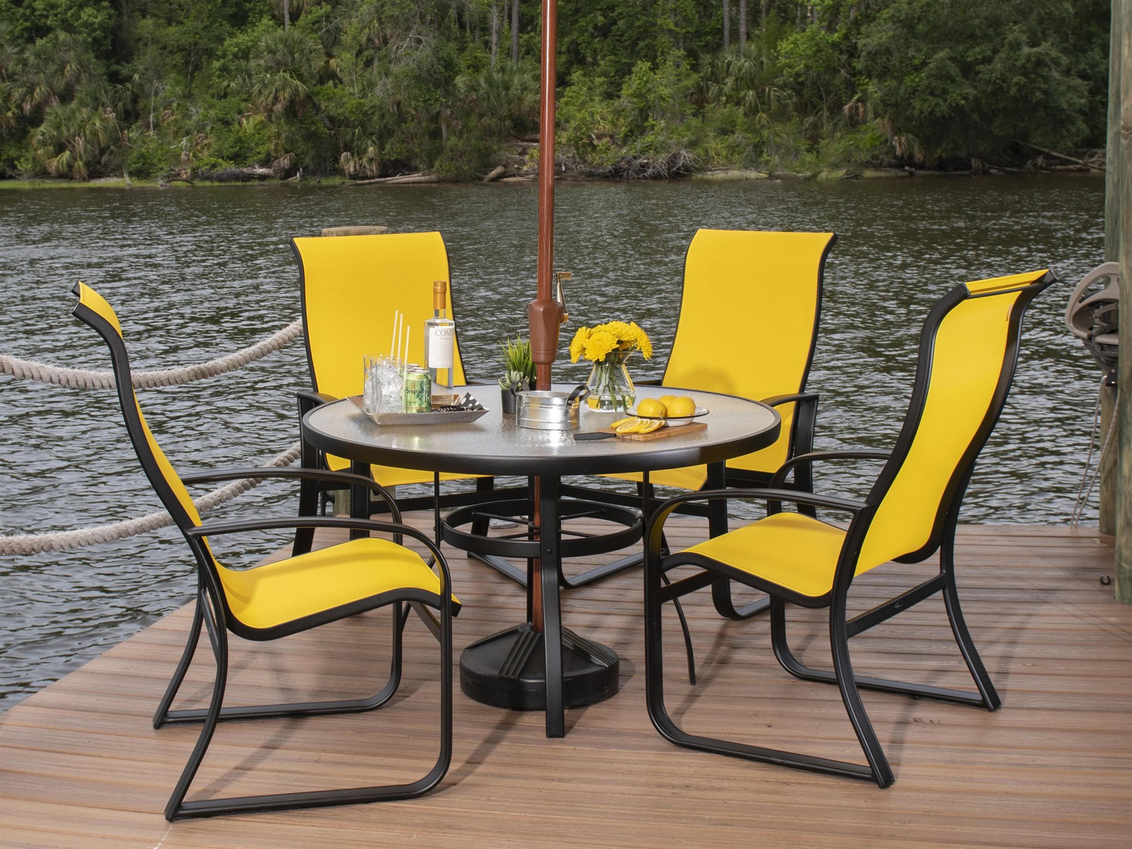 Cayman Isle Sling Aluminum Outdoor Patio Dining Set