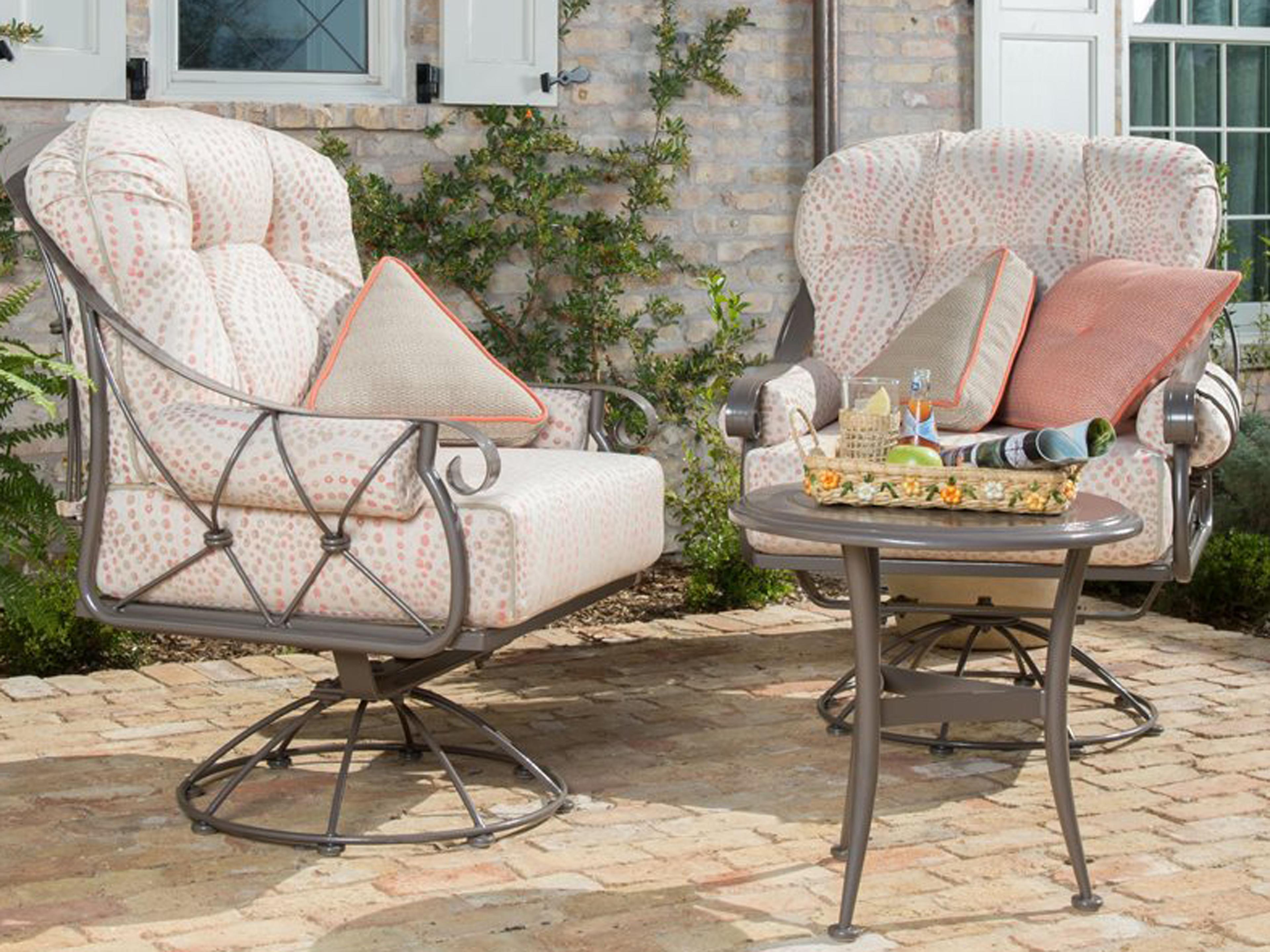 Woodard Derby Wrought Iron Cushion Patio Lounge Set