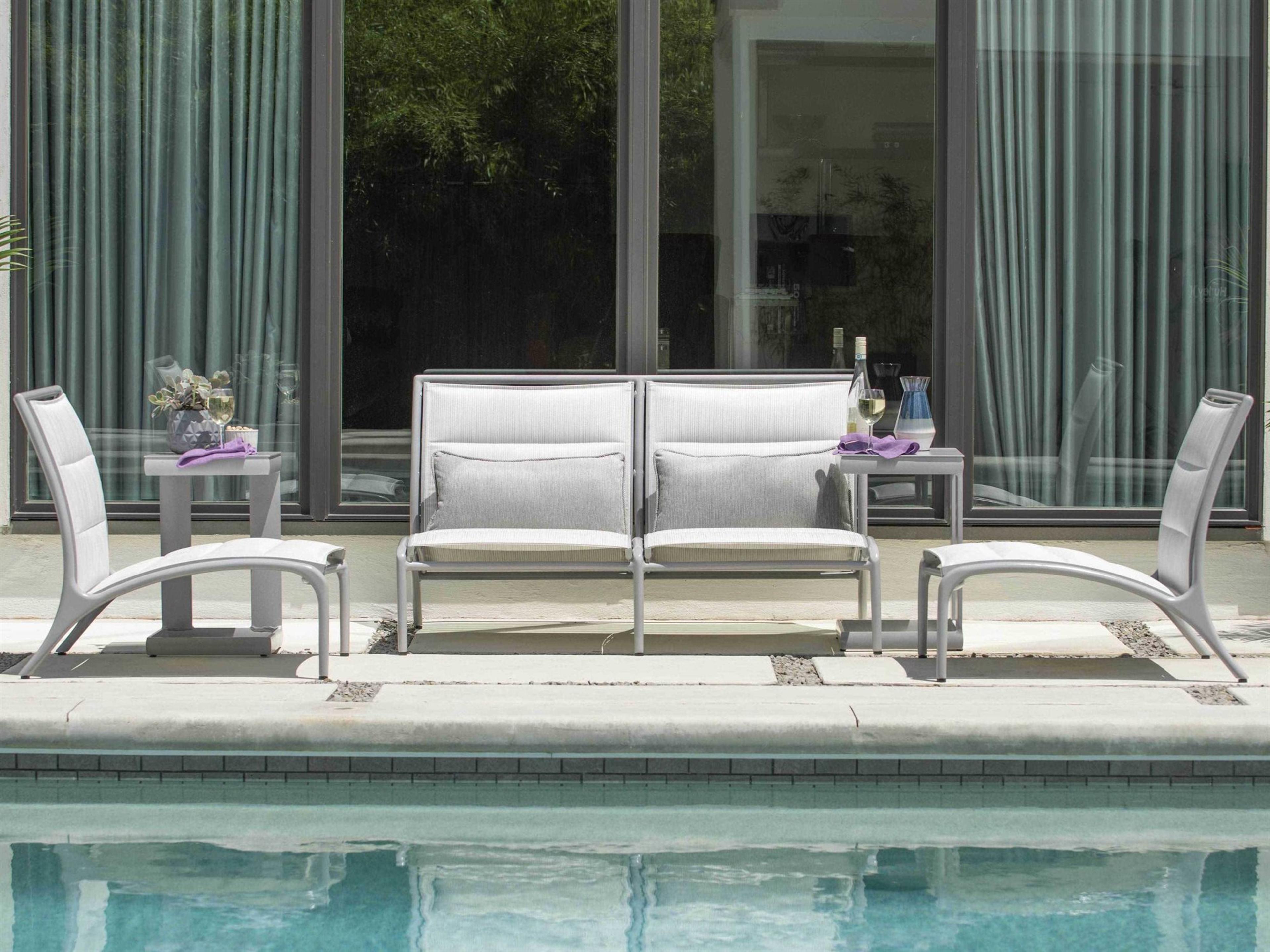 Orion Padded Sling Aluminum Outdoor Lounge Set