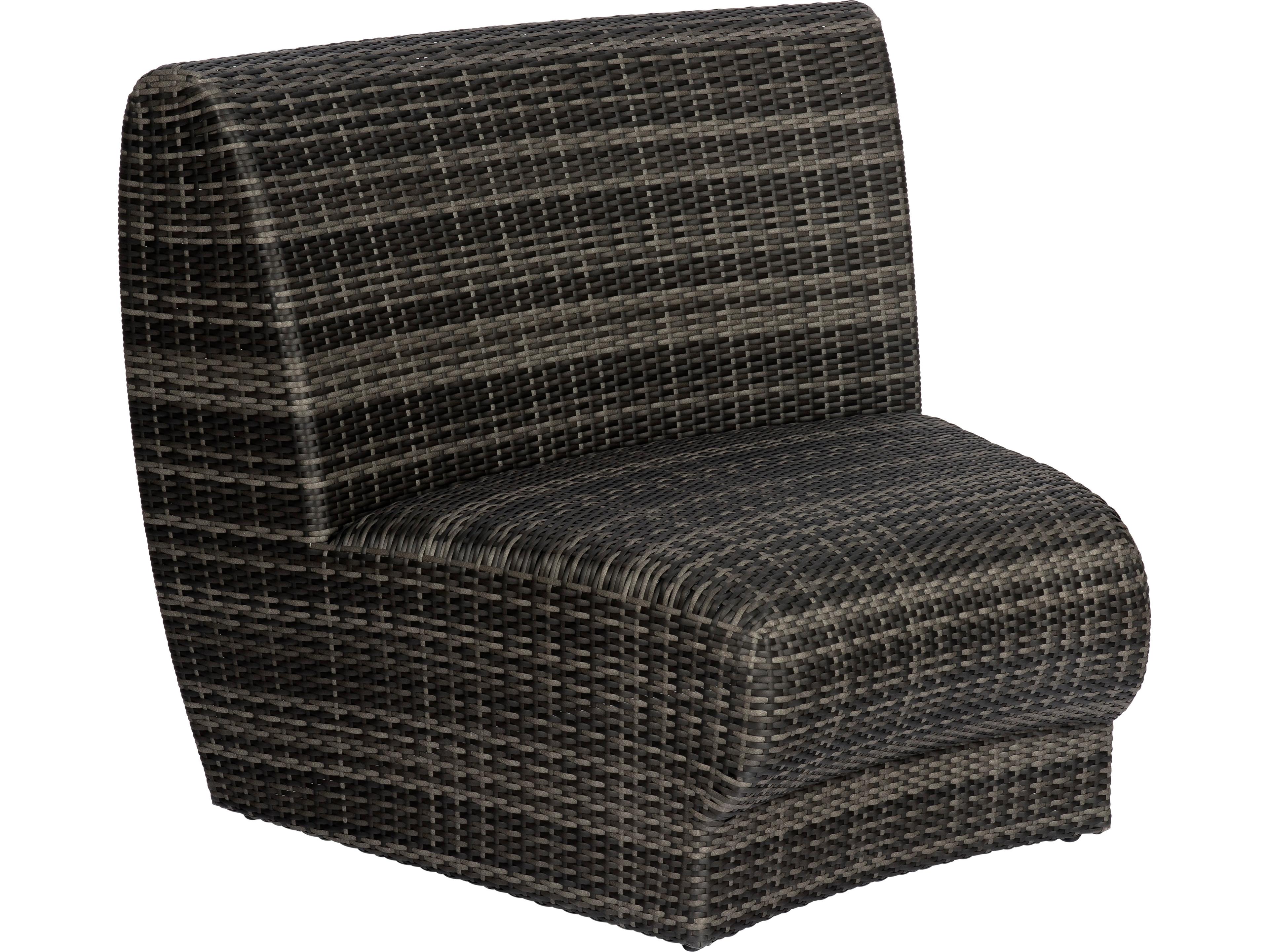 Genie Curved Armless Lounge Chair in Charcoal Gray