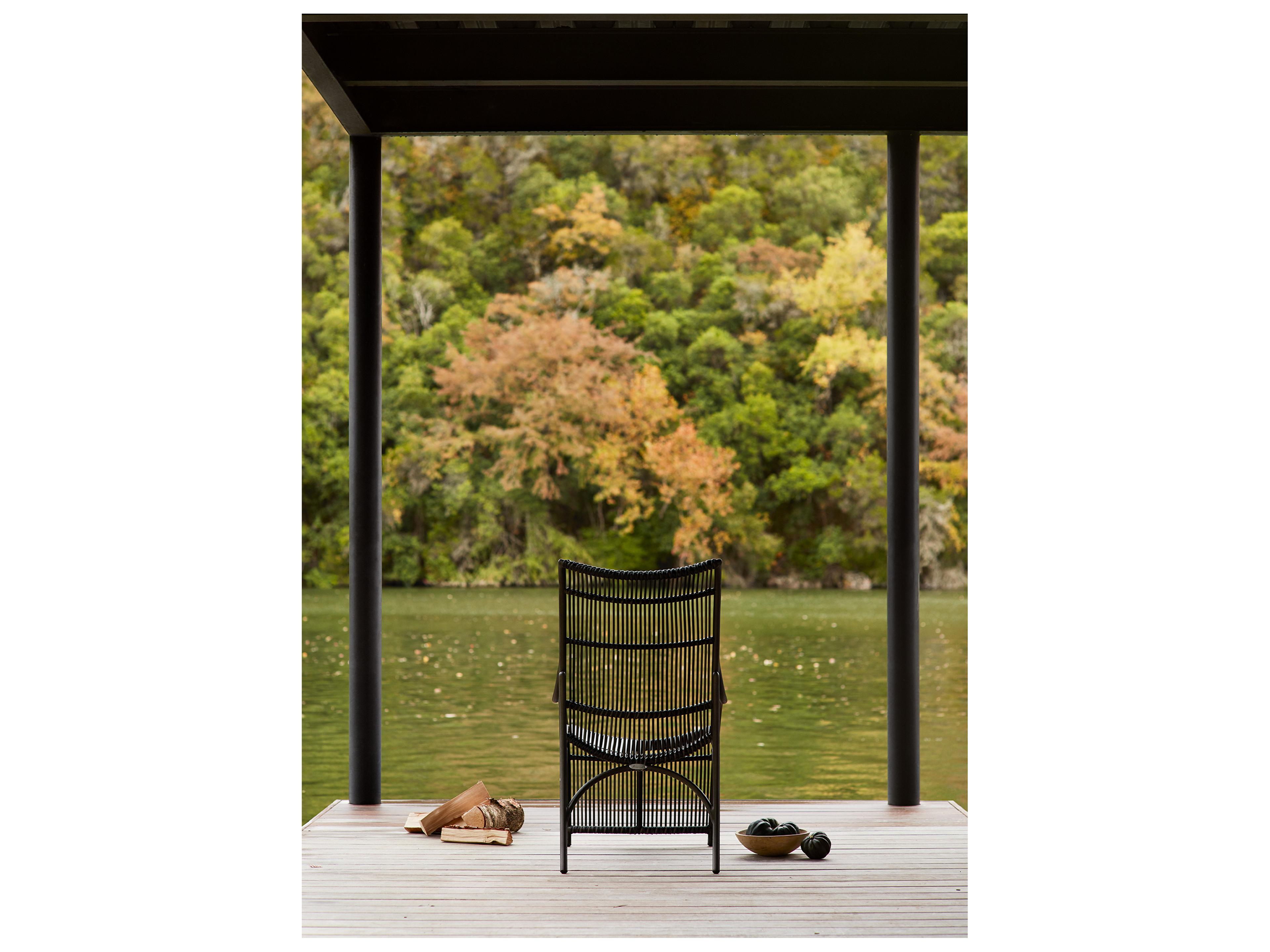 Woodard Cape Wicker Charcoal Gray Cape Outdoor Patio Lounge Chair