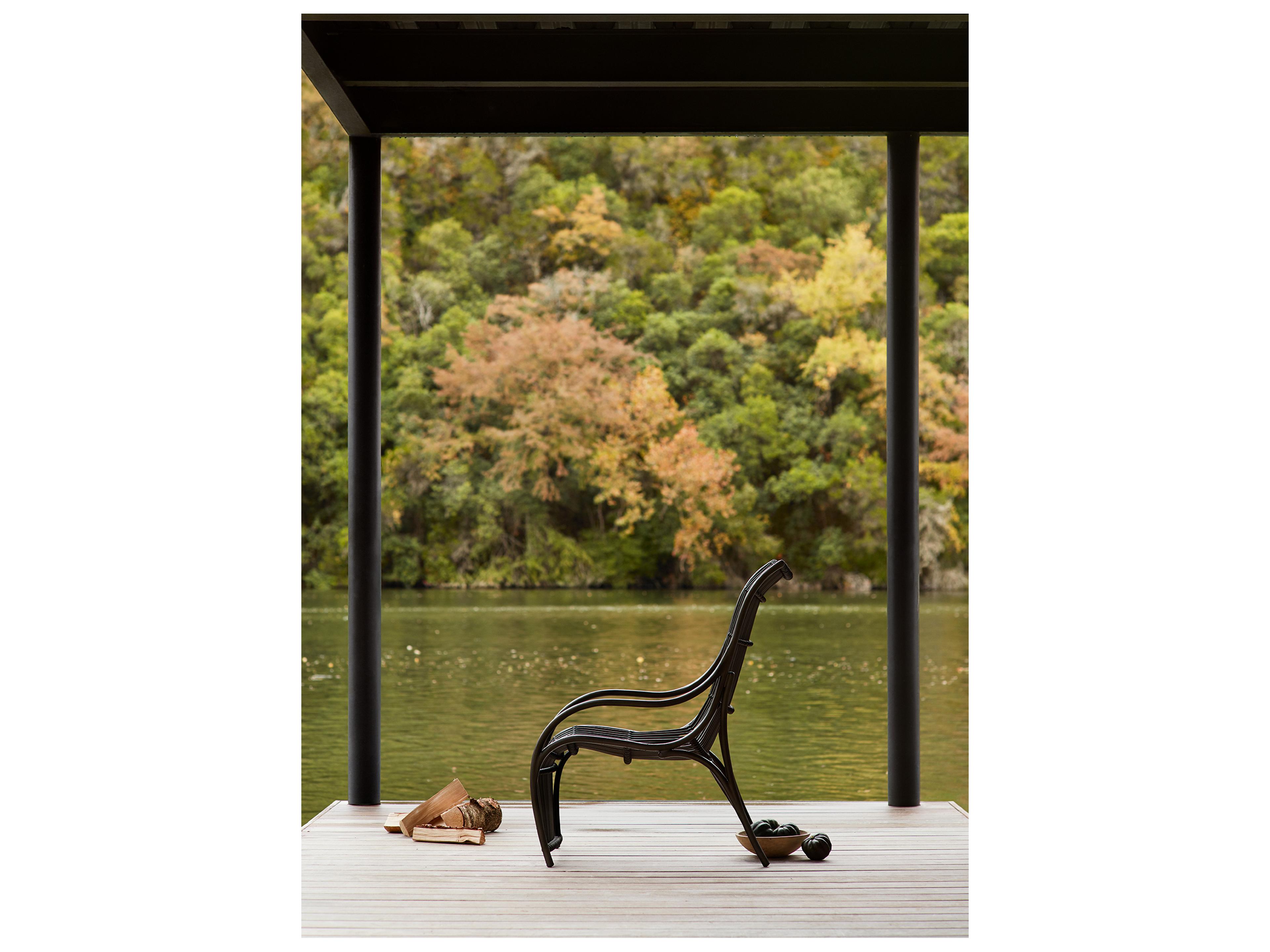 Woodard Cape Wicker Charcoal Gray Cape Outdoor Patio Lounge Chair