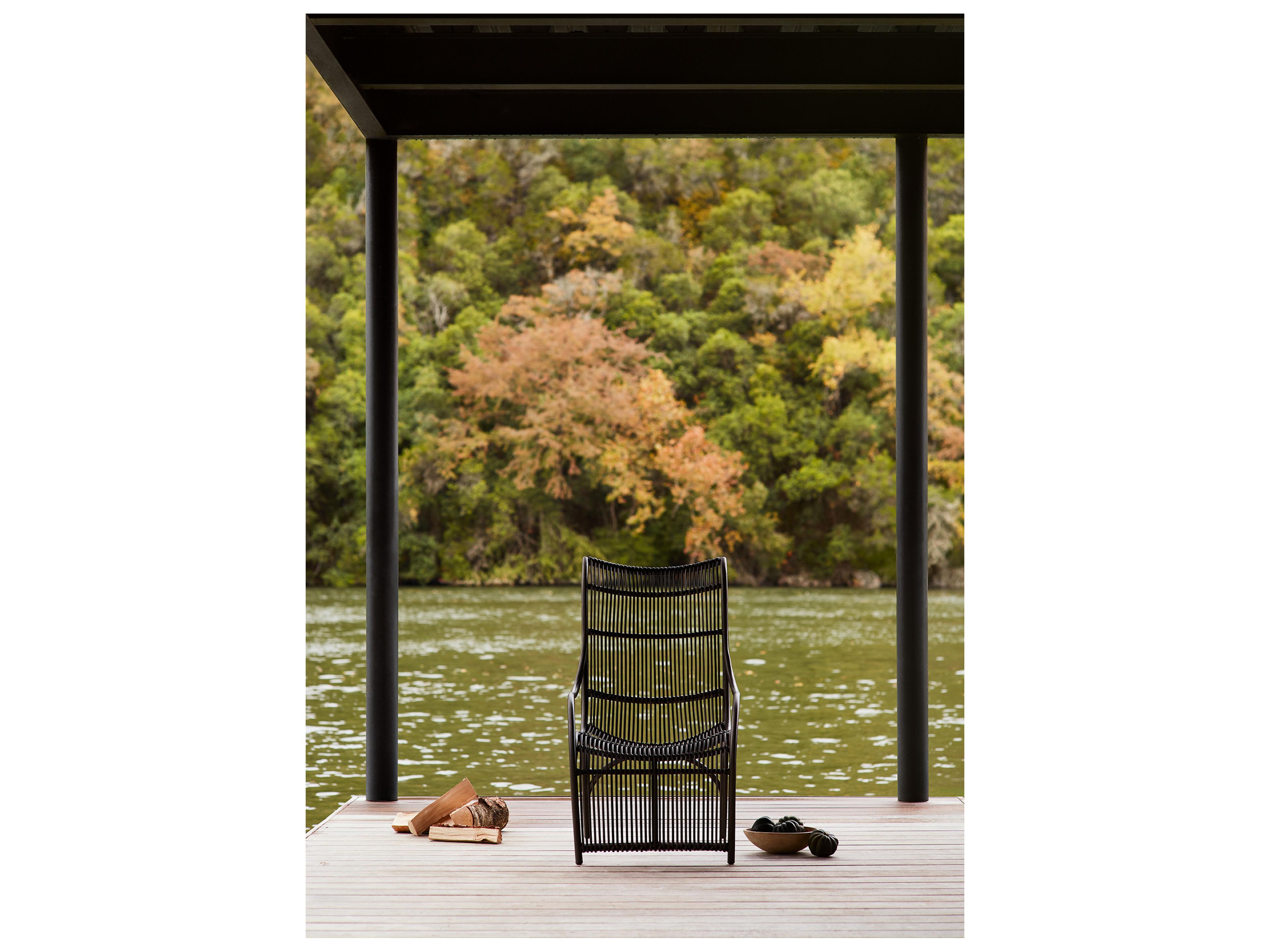 Woodard Cape Wicker Charcoal Gray Cape Outdoor Patio Lounge Chair