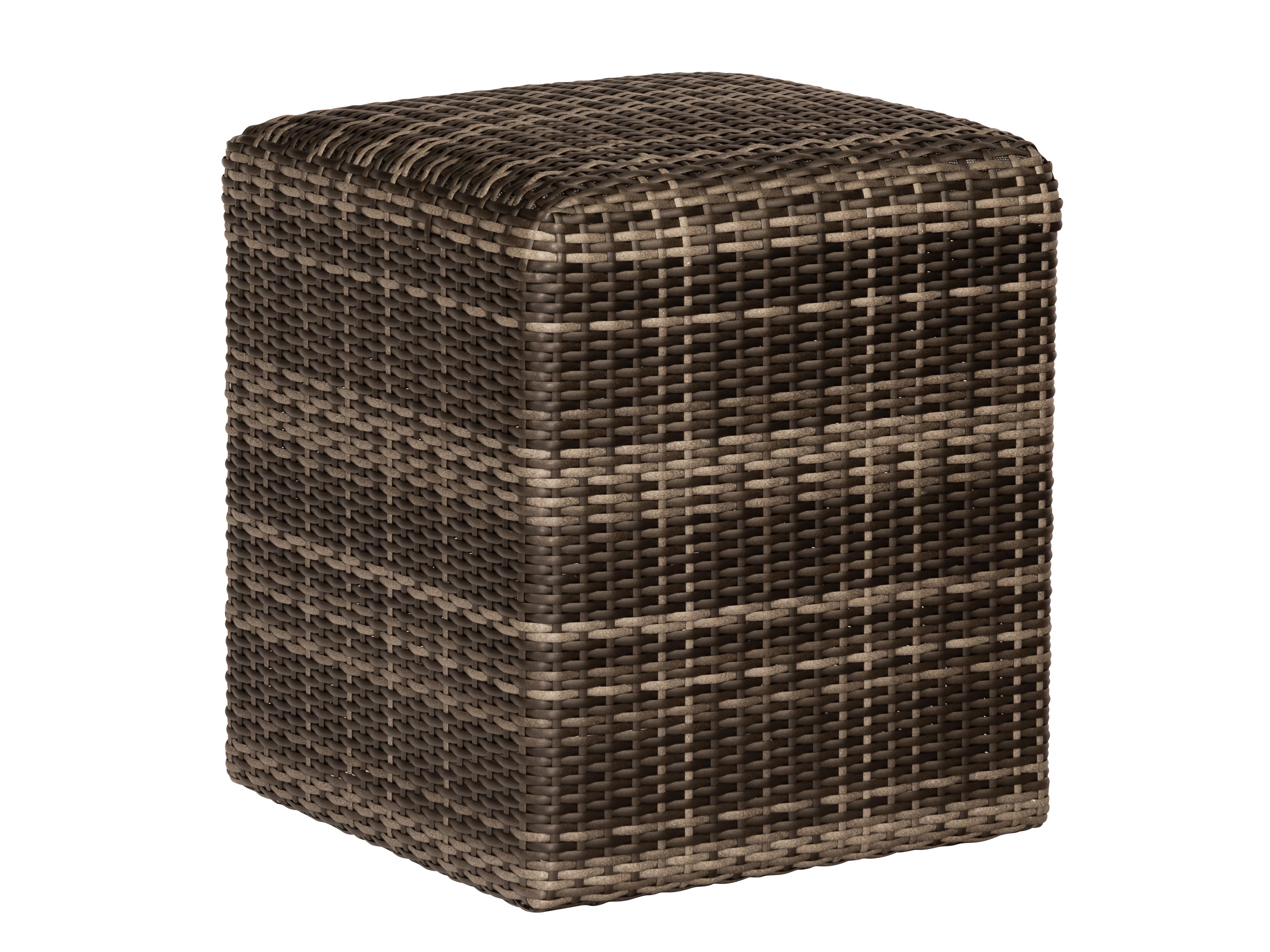 Whitecraft Saddleback Wicker Charcoal Grey Patio Ottoman