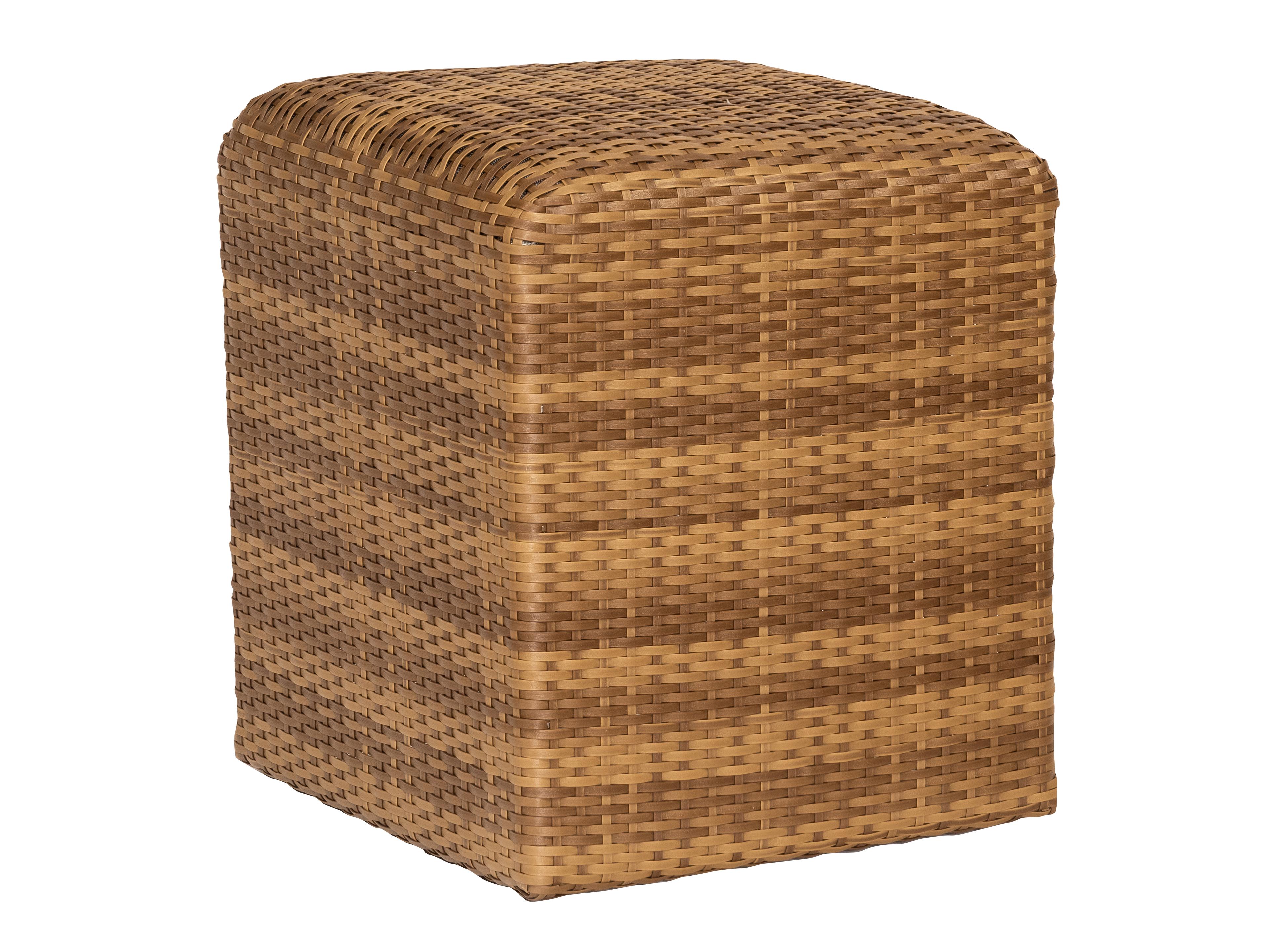 Whitecraft Saddleback Wicker Mocha Outdoor Patio Ottoman