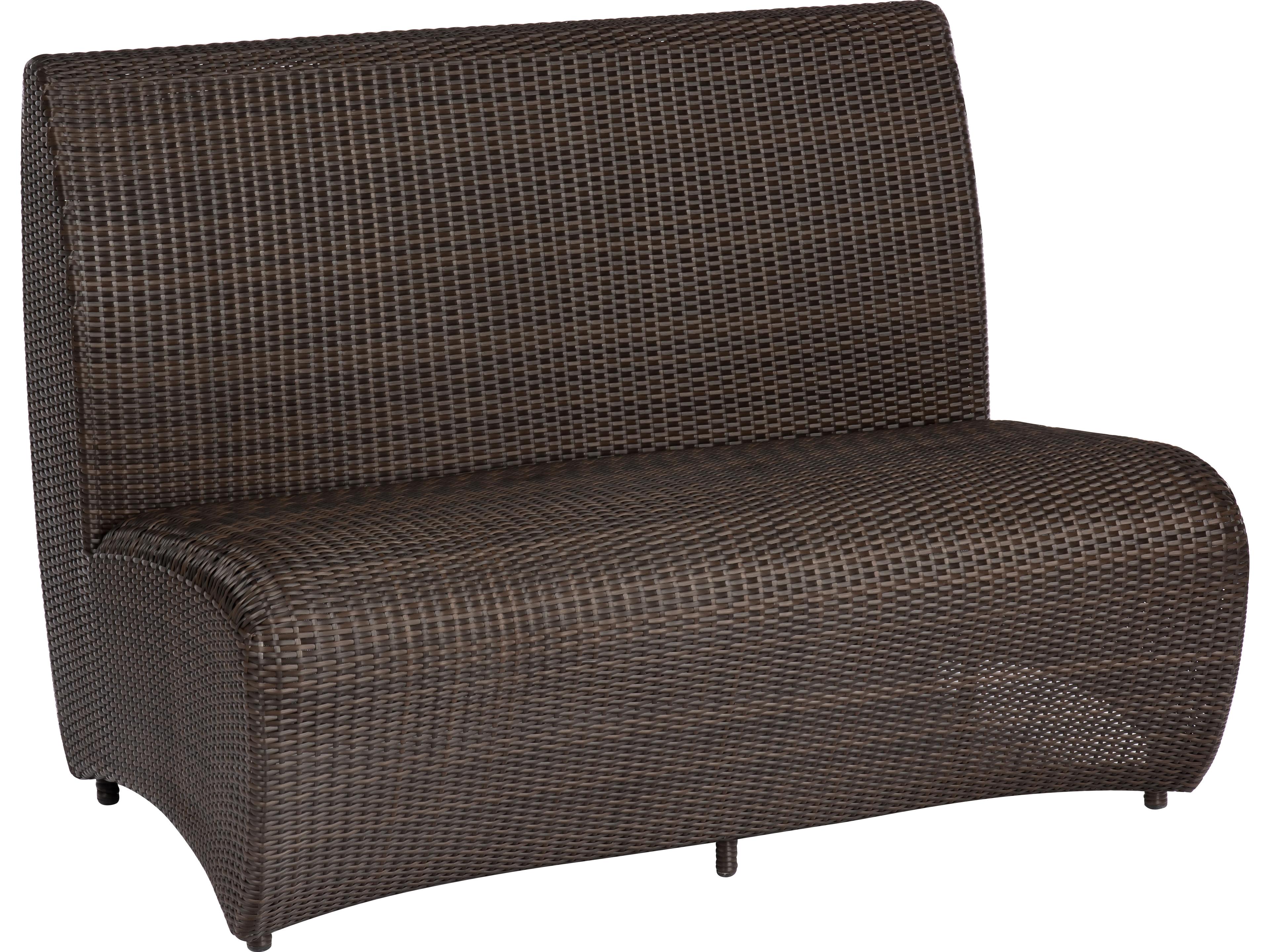 All Weather Wicker Banquette Bench Outdoor Dining Seat
