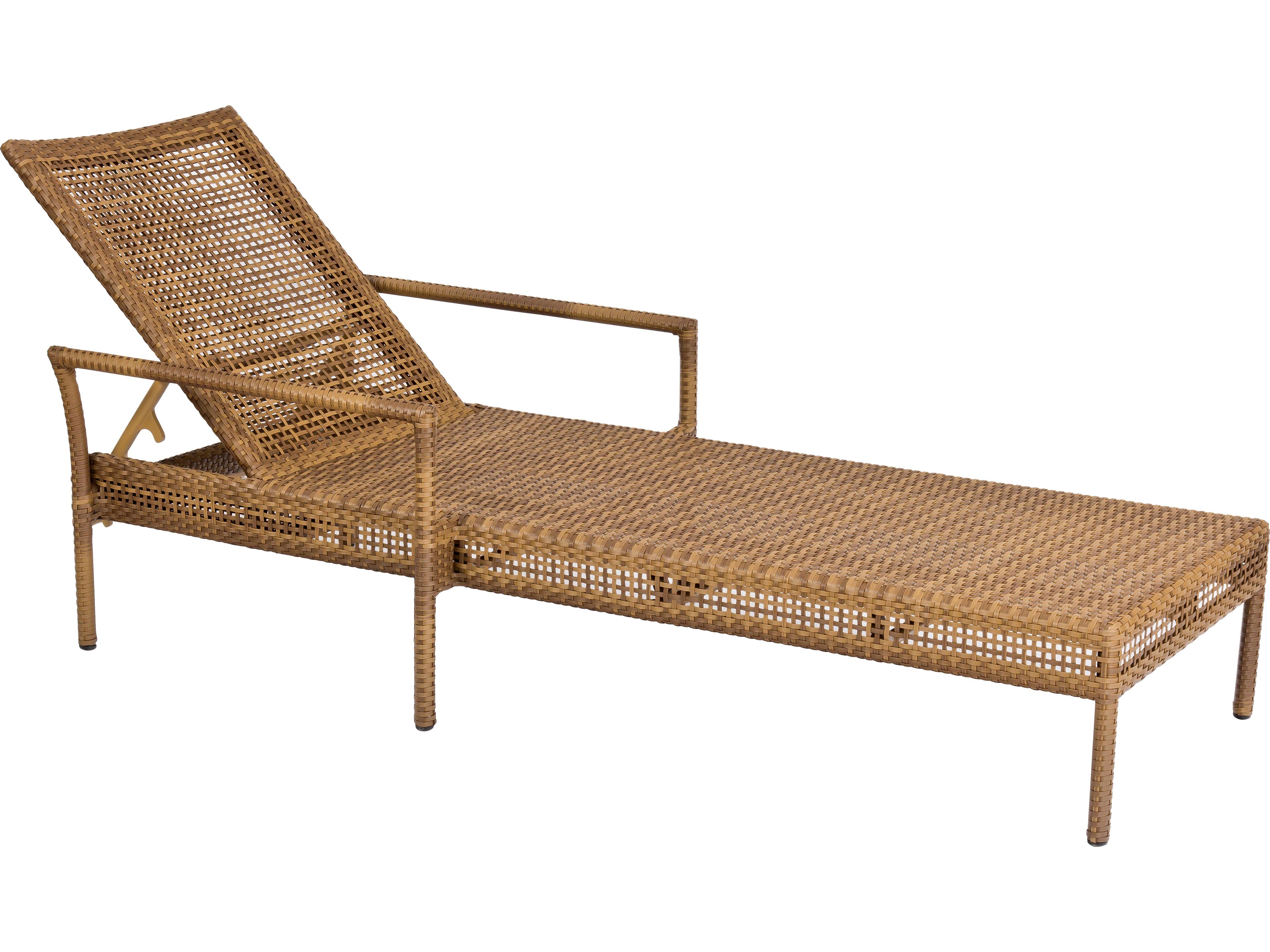 Woodard Whitecraft All Weather Wicker Miami Stackable Adjustable Outdoor Patio Chaise Lounge