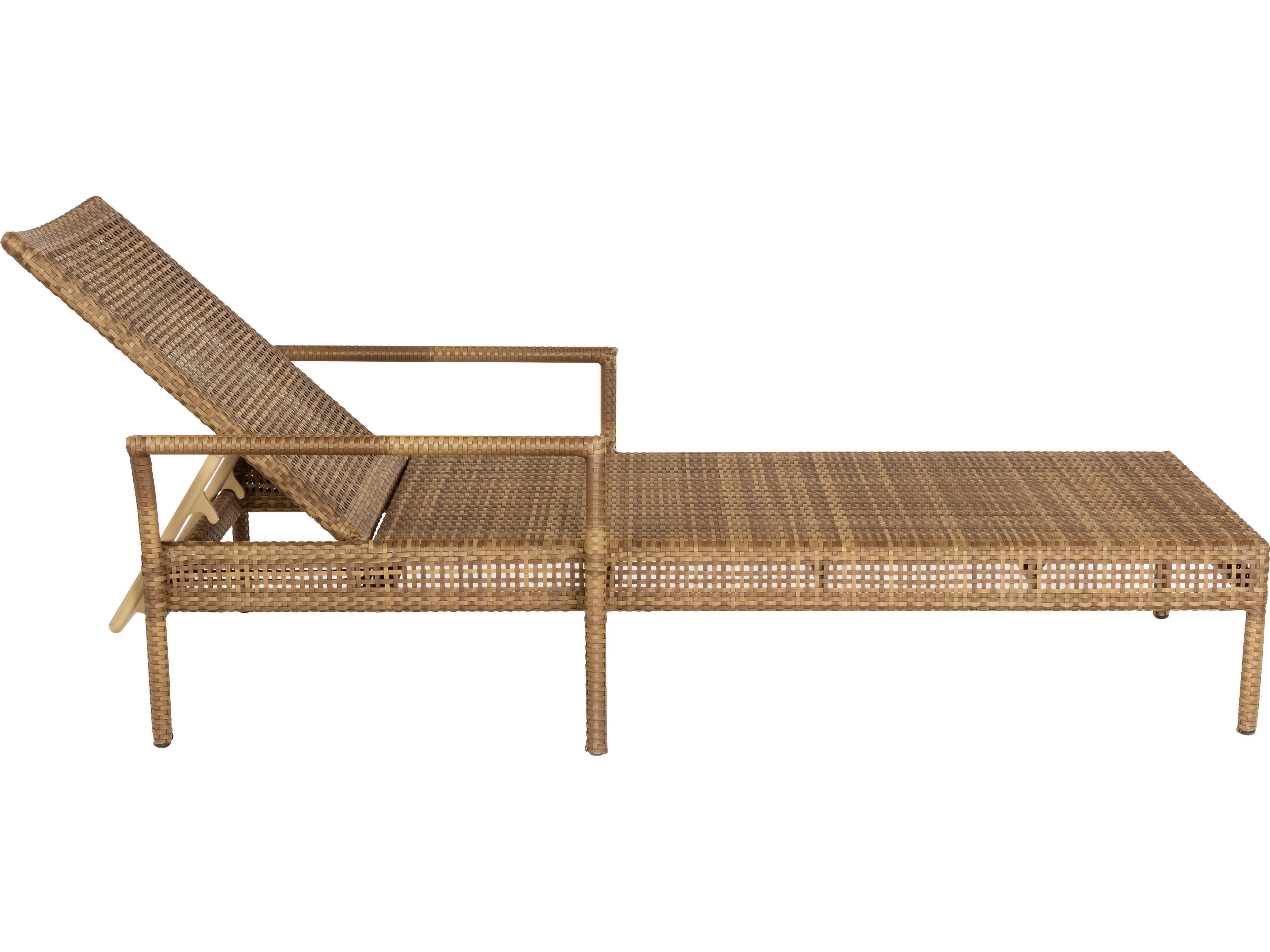 Woodard Whitecraft All Weather Wicker Miami Stackable Adjustable Outdoor Patio Chaise Lounge