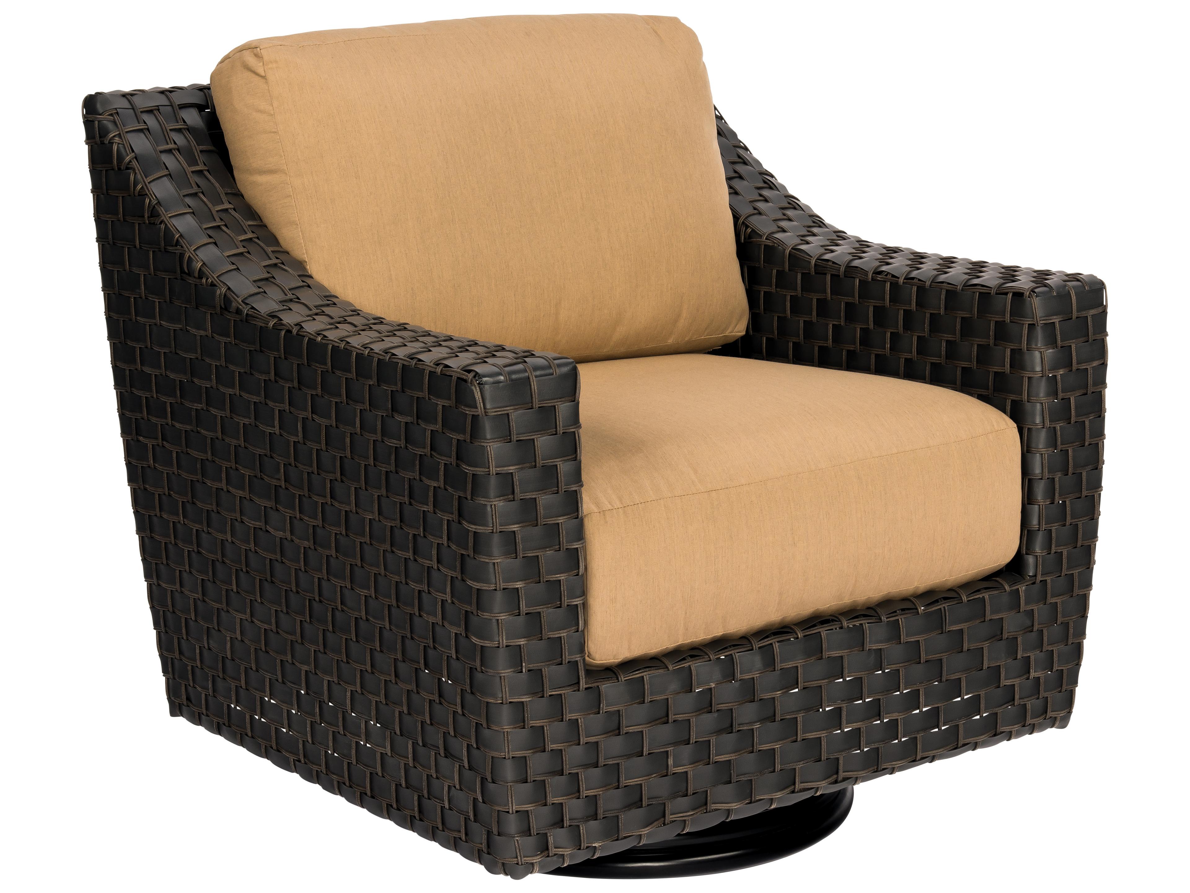 Cooper Wicker Amazon Mahogany Swivel Outdoor Patio Lounge Chair