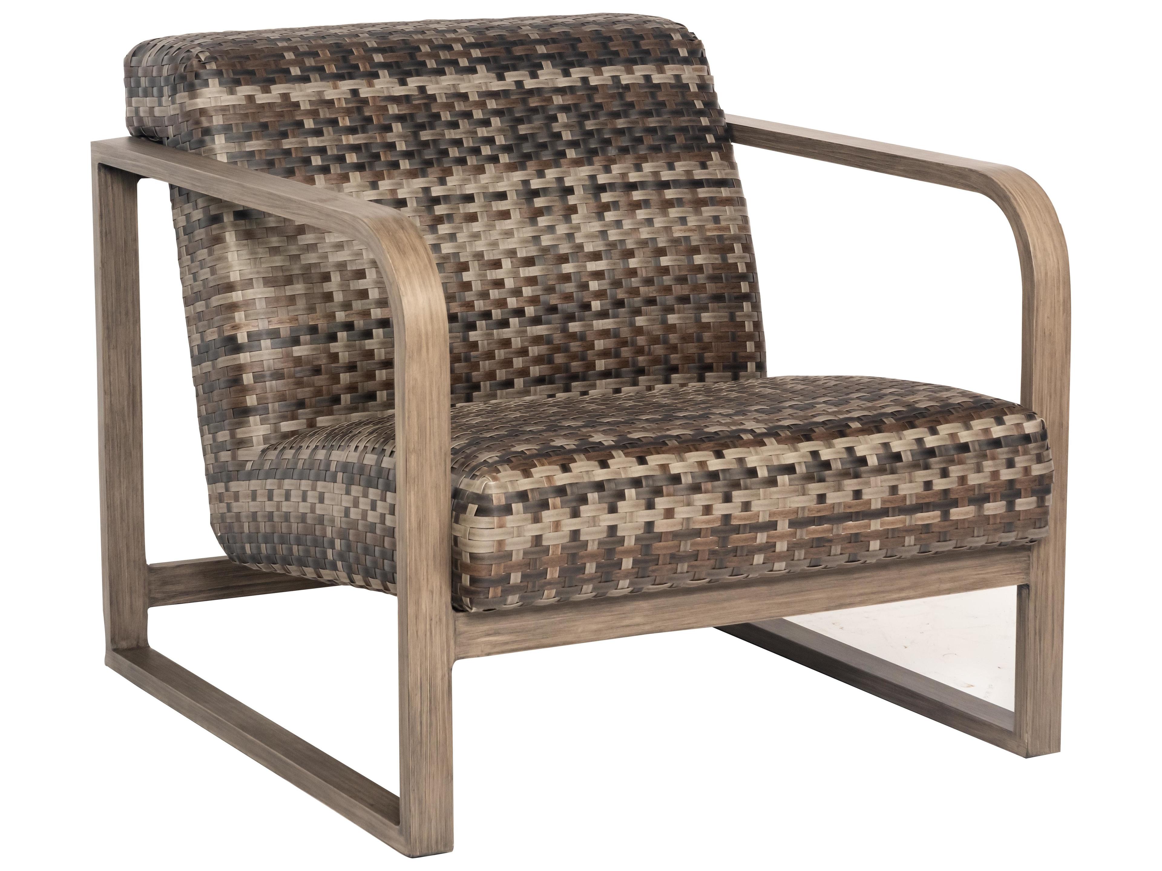 Woodard Reunion Wicker Calico Outdoor Patio Lounge Chair