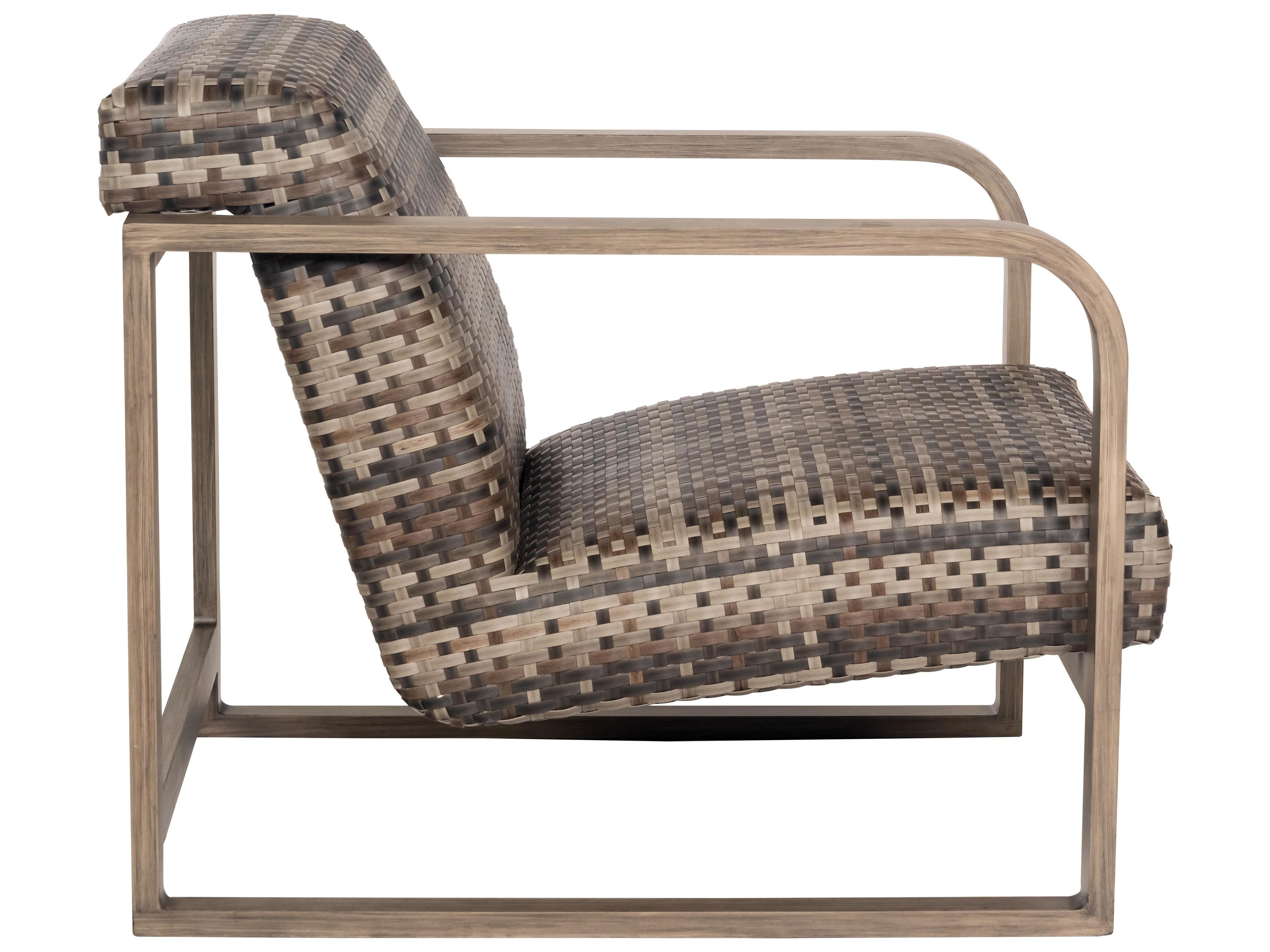 Woodard Reunion Wicker Calico Outdoor Patio Lounge Chair