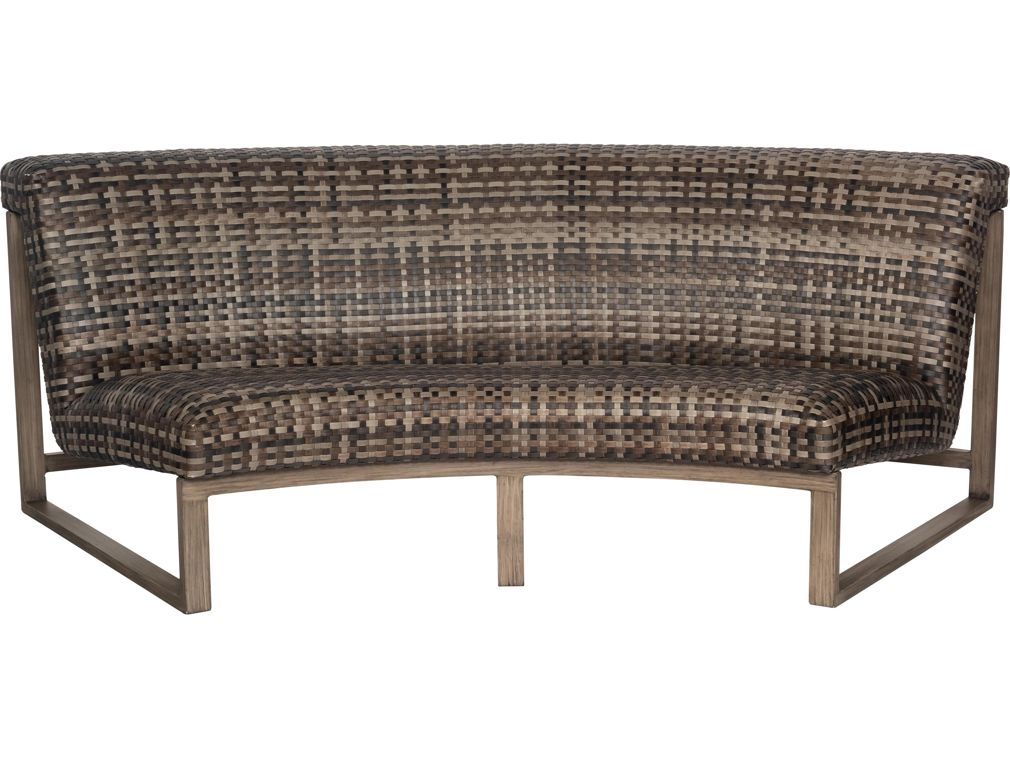 Woodard Reunion Wicker Calico Curved Outdoor Sofa