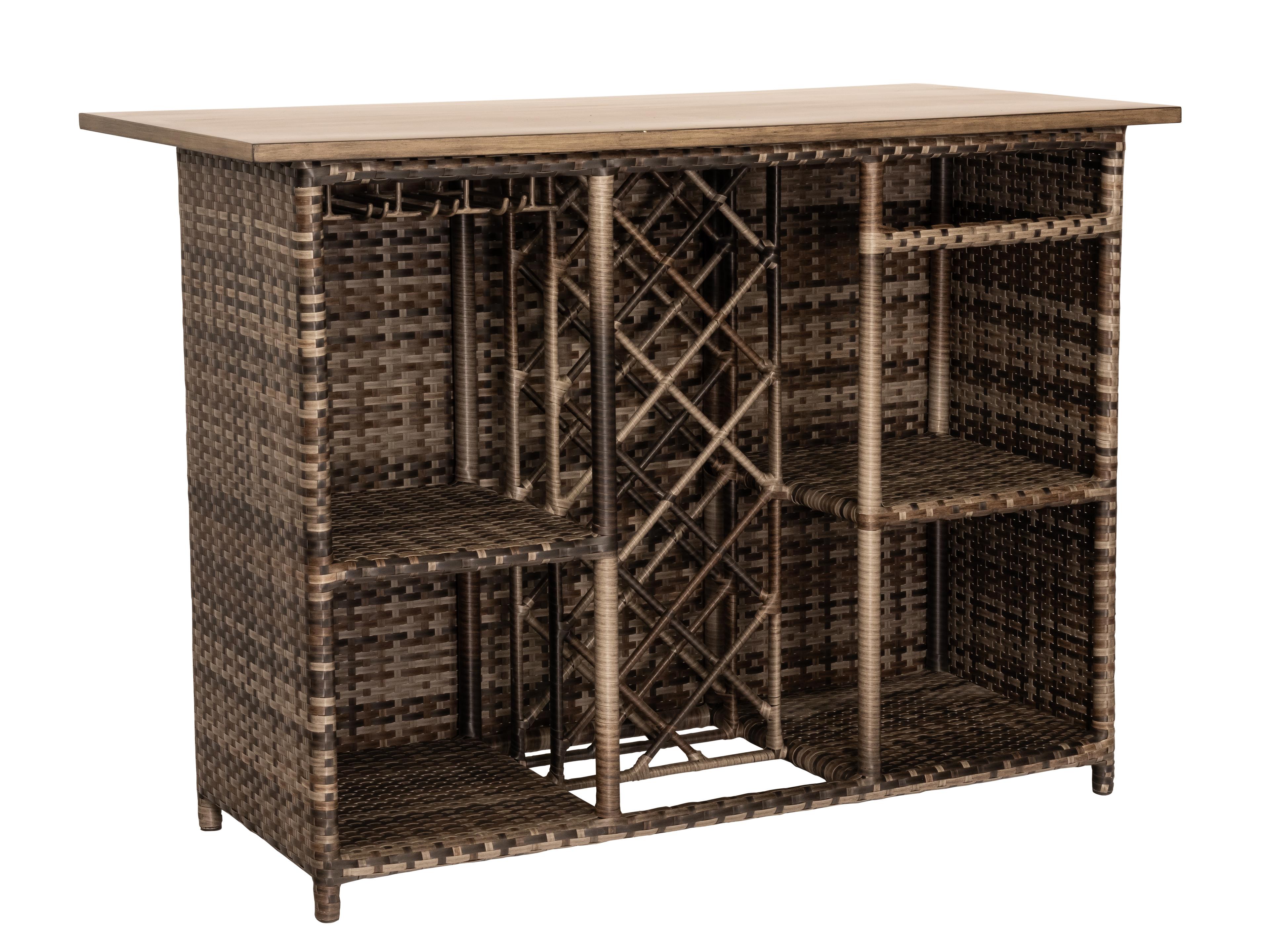 Woodard Reunion Wicker Calico Rectangular Island Bar