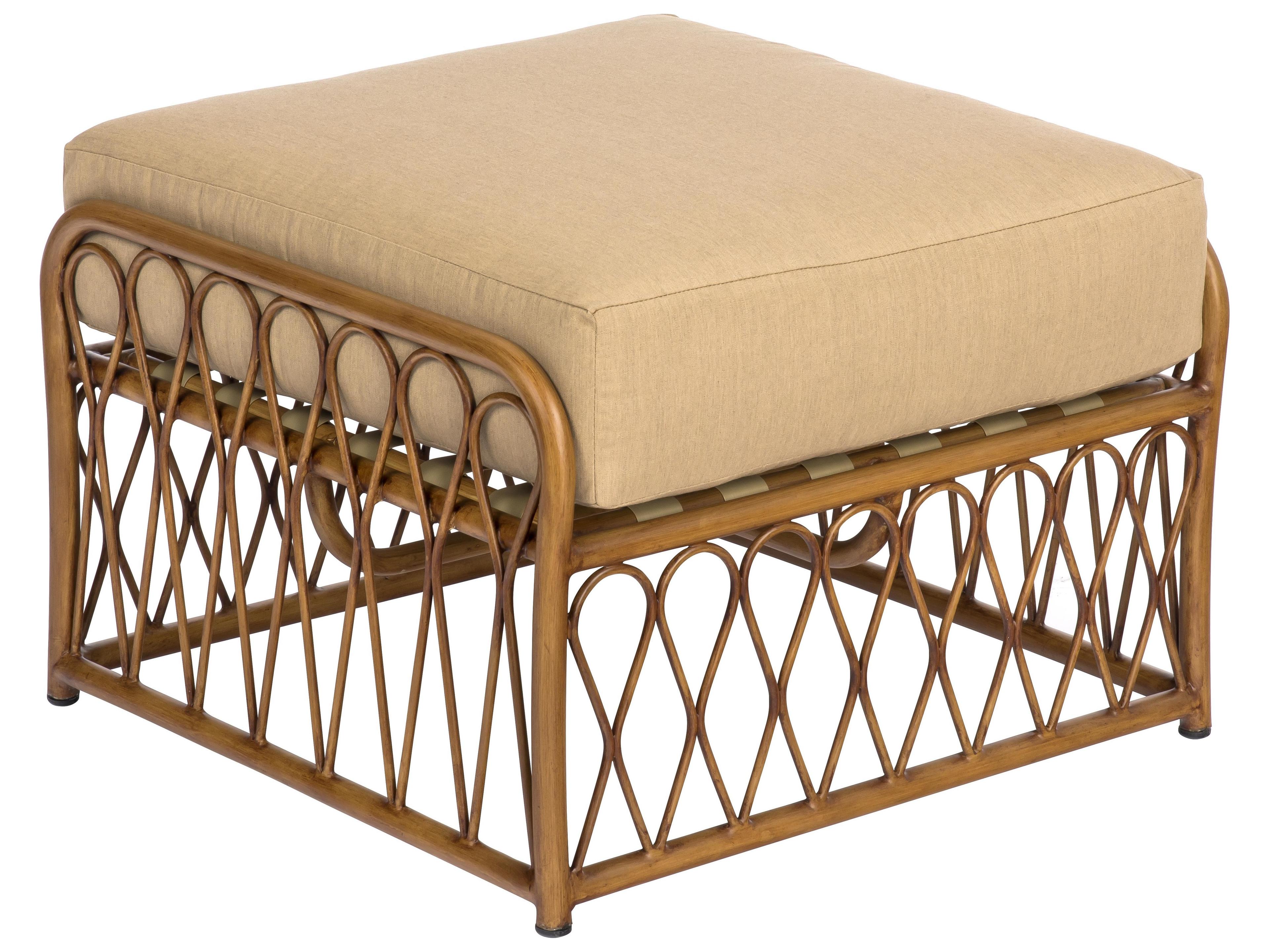 Woodard Cane Aluminum Cane Outdoor Patio Ottoman