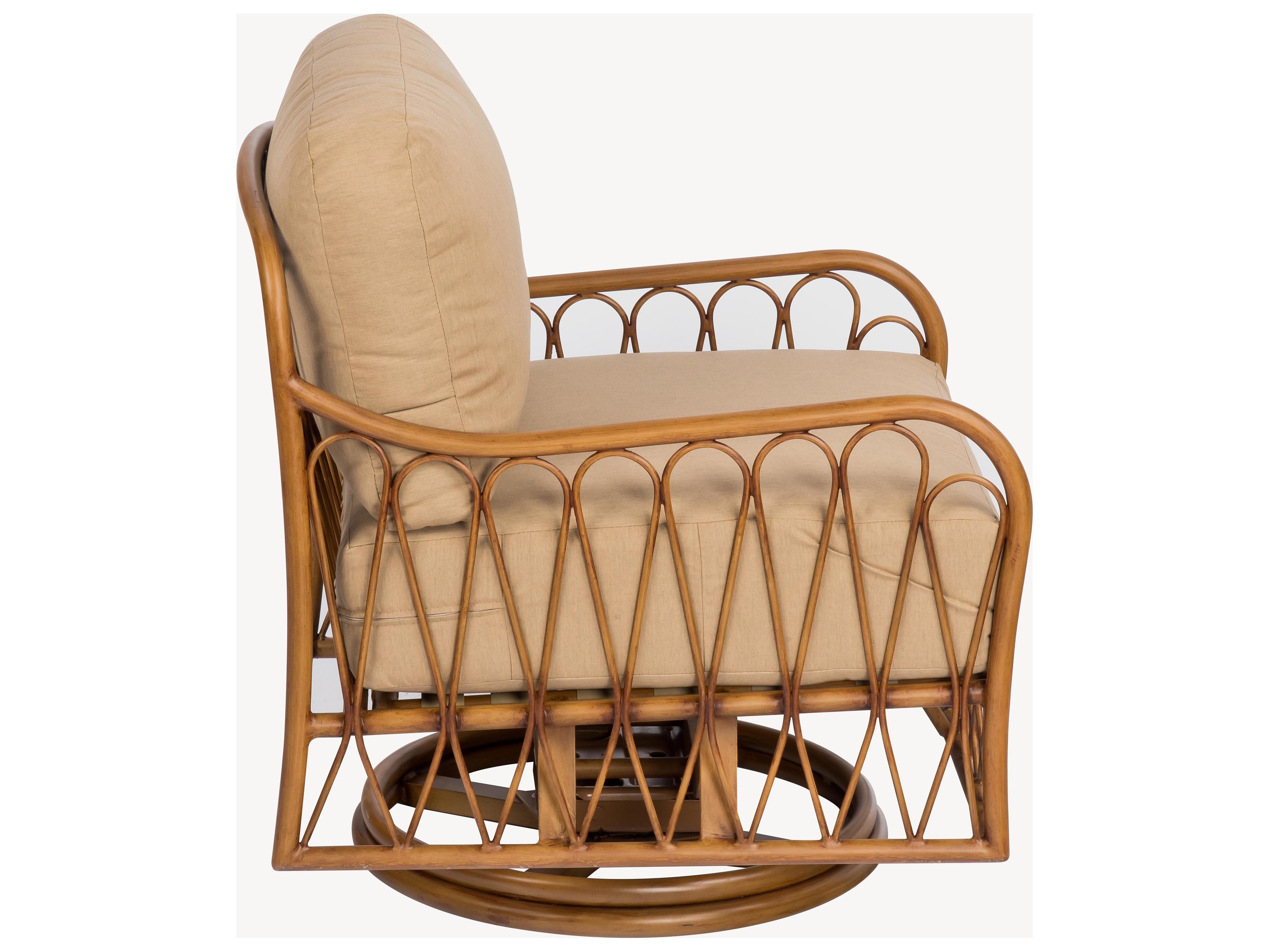 Woodard Cane Aluminum Cane Swivel Rocker Outdoor Lounge Chair