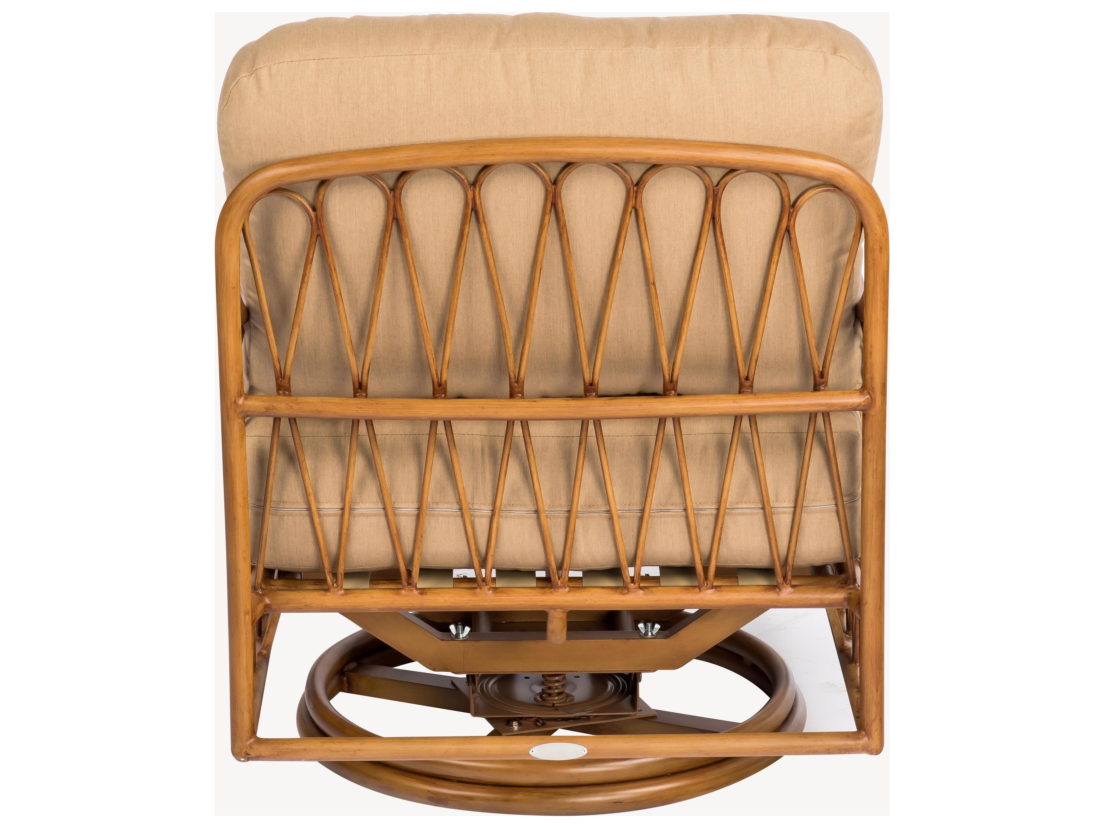 Woodard Cane Aluminum Cane Swivel Rocker Outdoor Lounge Chair