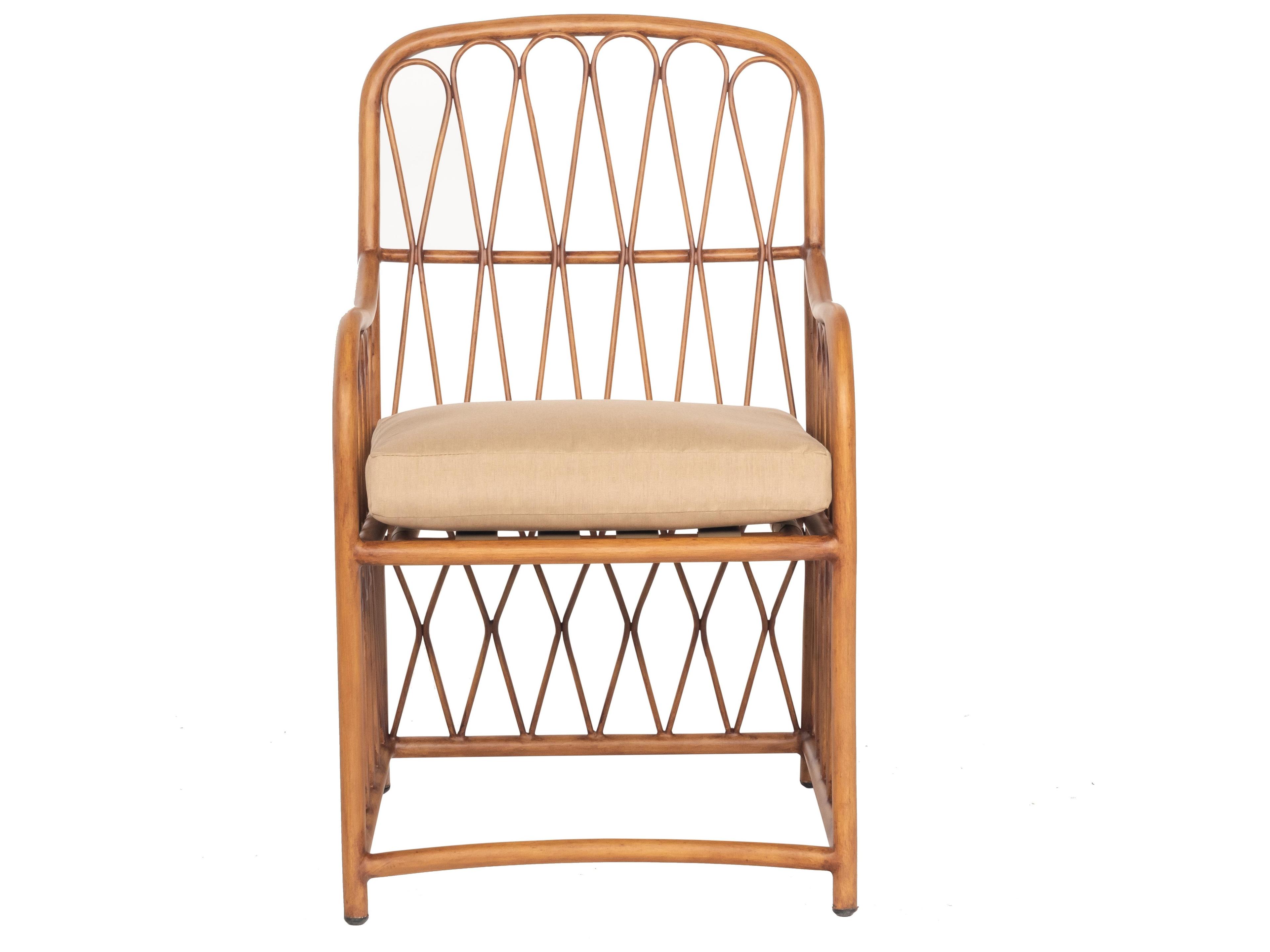 Woodard Cane Aluminum Cane Patio Dining Arm Chair