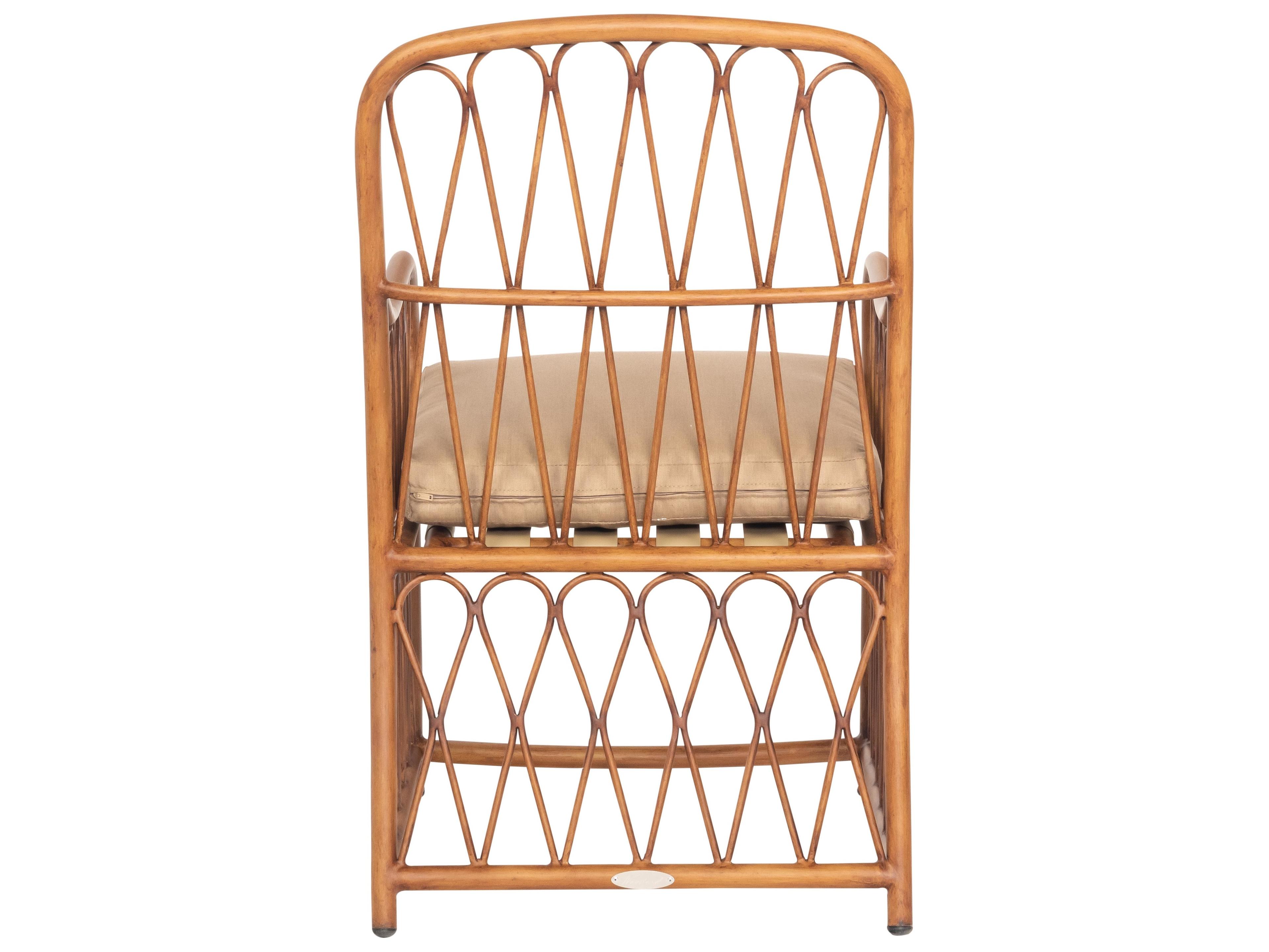 Woodard Cane Aluminum Cane Patio Dining Arm Chair