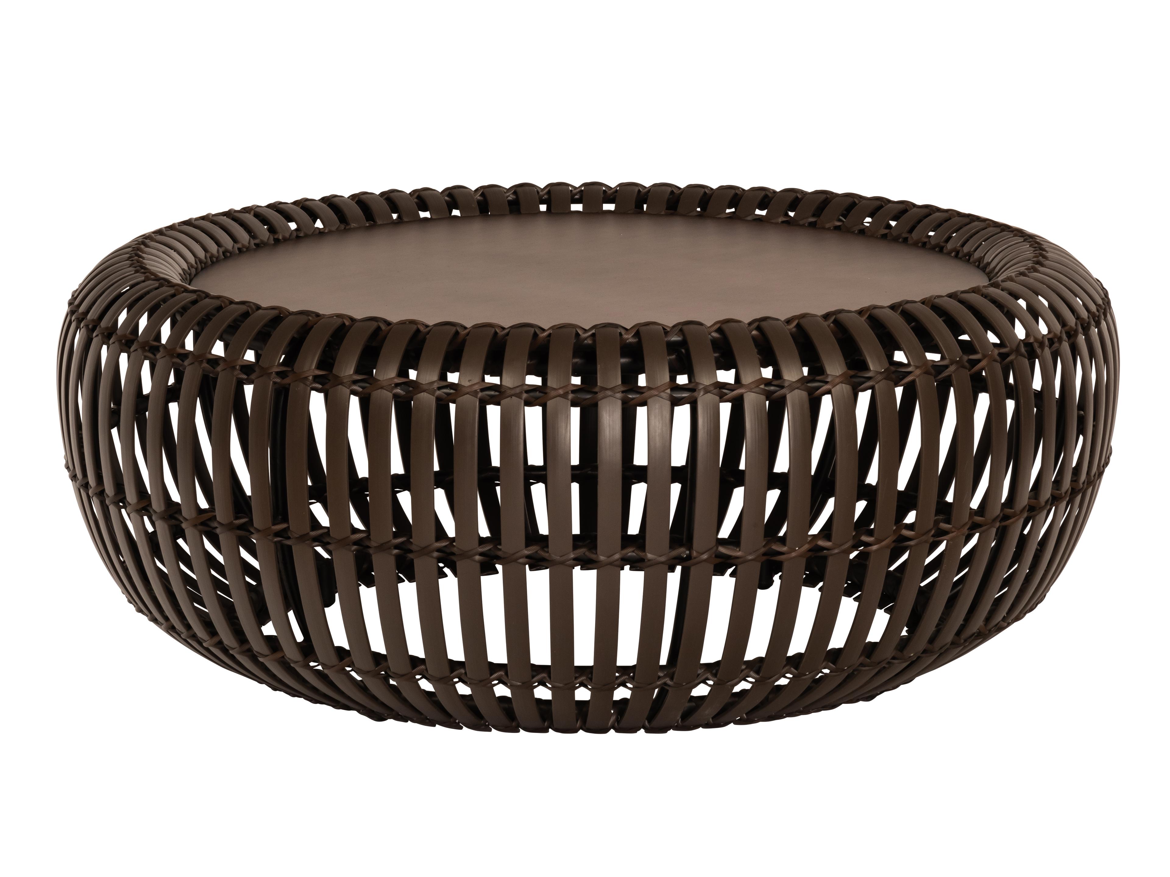 Loft Round Wicker Coffee Table Modern Outdoor