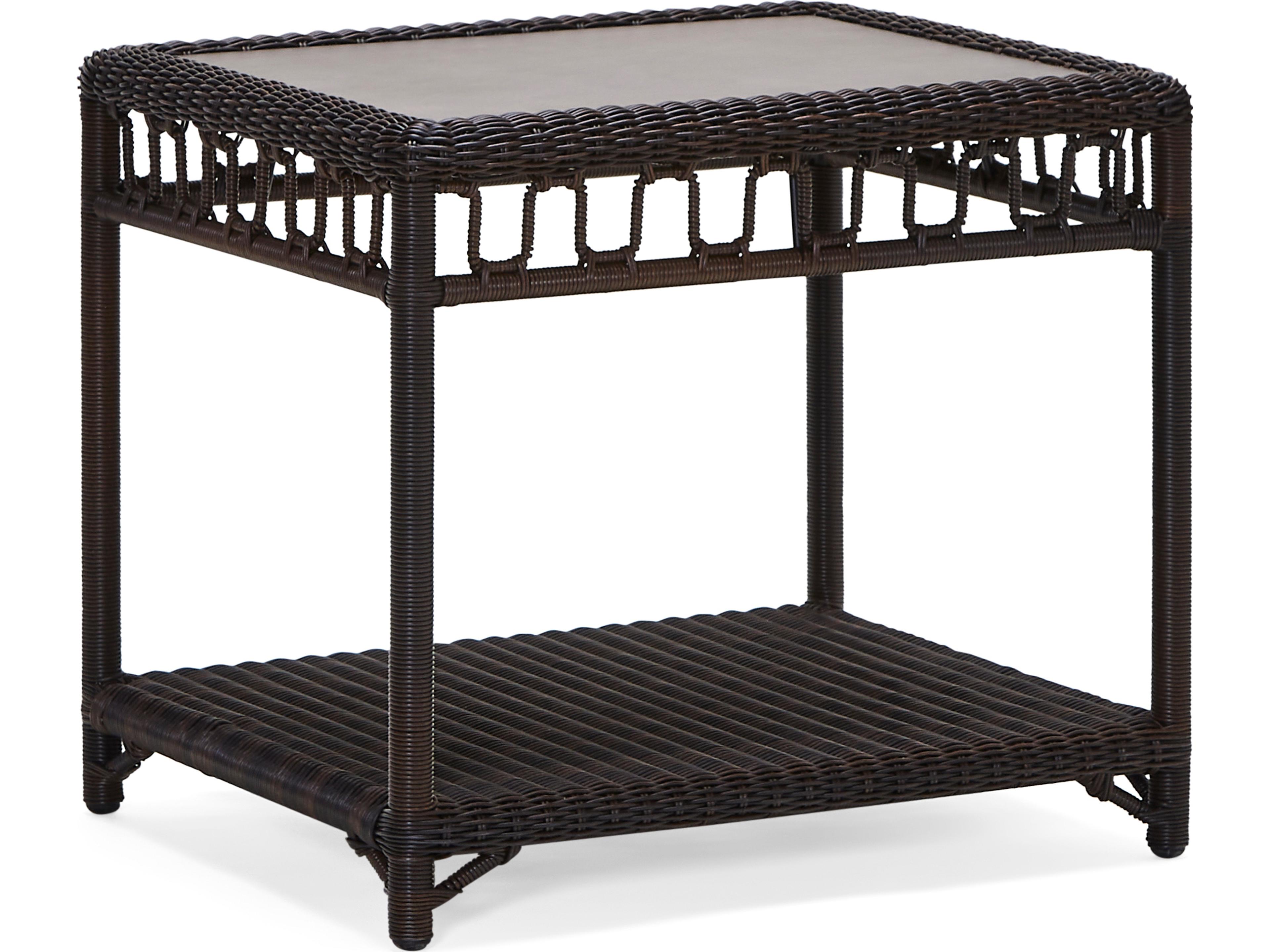 Alexa Hampton San Michele Wicker Rectangular Outdoor Patio Side Table
