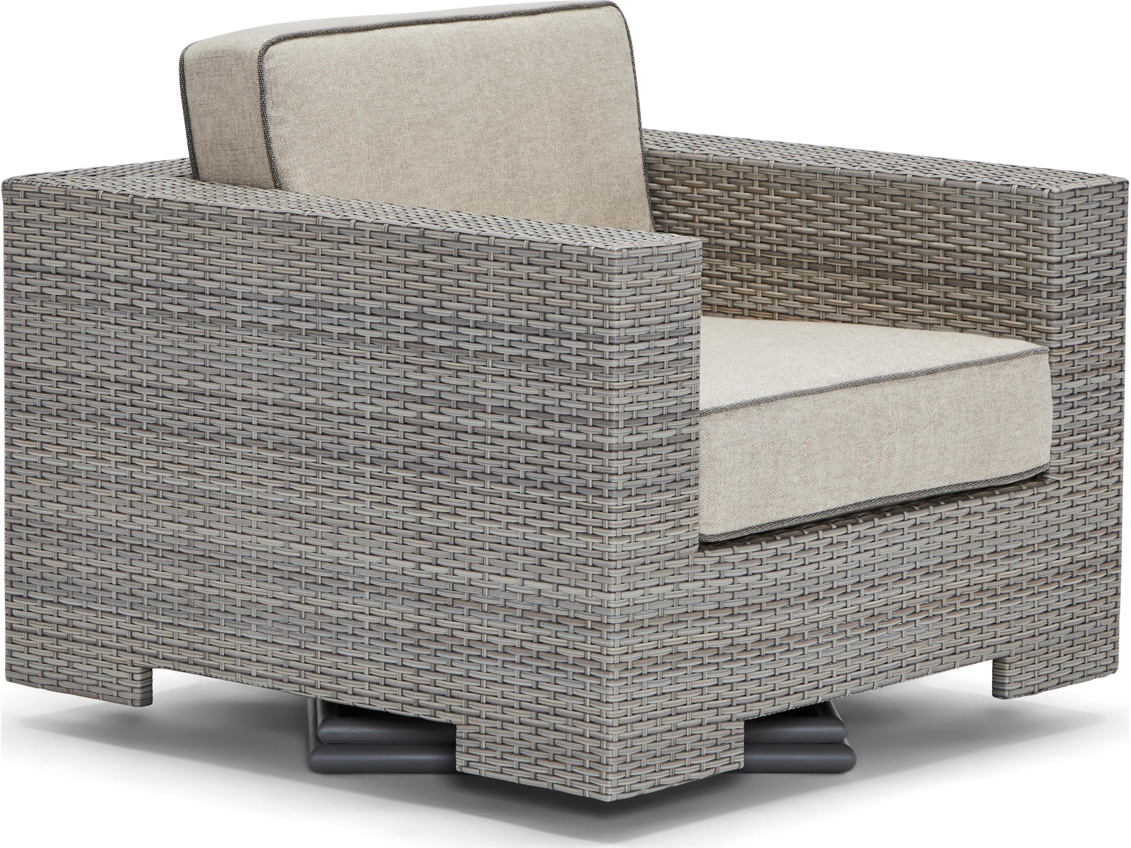Alexa Hampton Lorenzo Wicker Swivel Outdoor Patio Lounge Chair