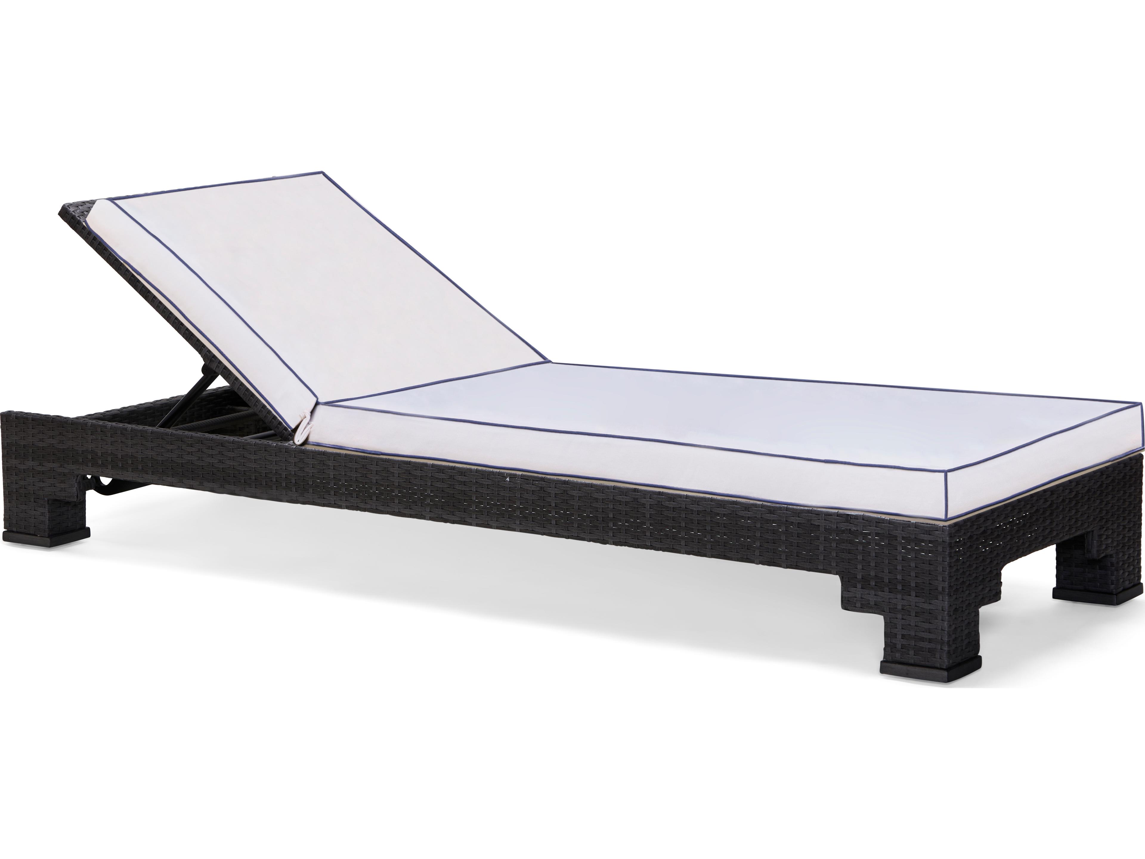 Alexa Hampton Lorenzo Wicker Outdoor Patio Chaise Lounge