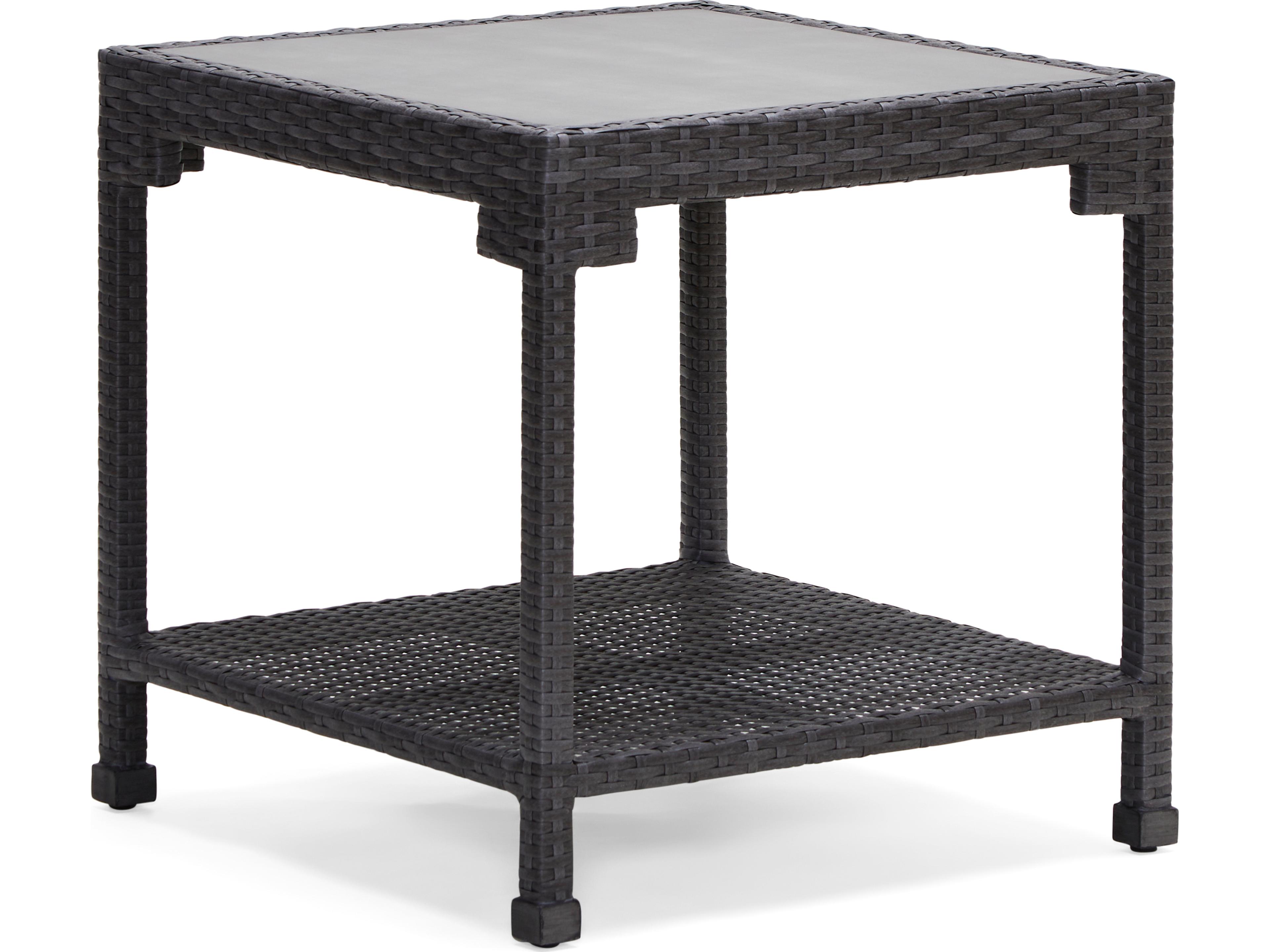 Alexa Hampton Lorenzo Wicker Square Patio Side Table