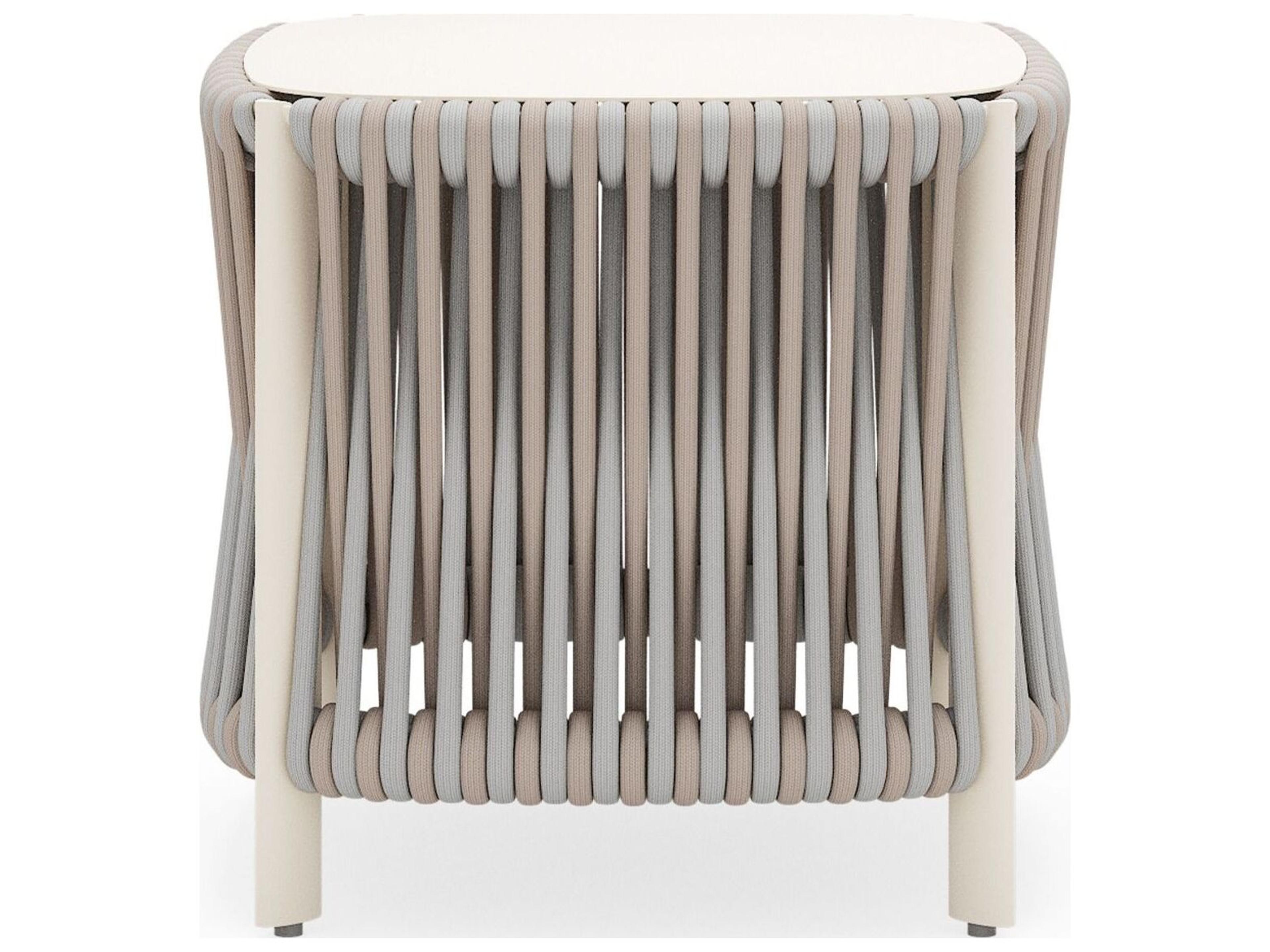 Woodard Eve Aluminum Square End Table