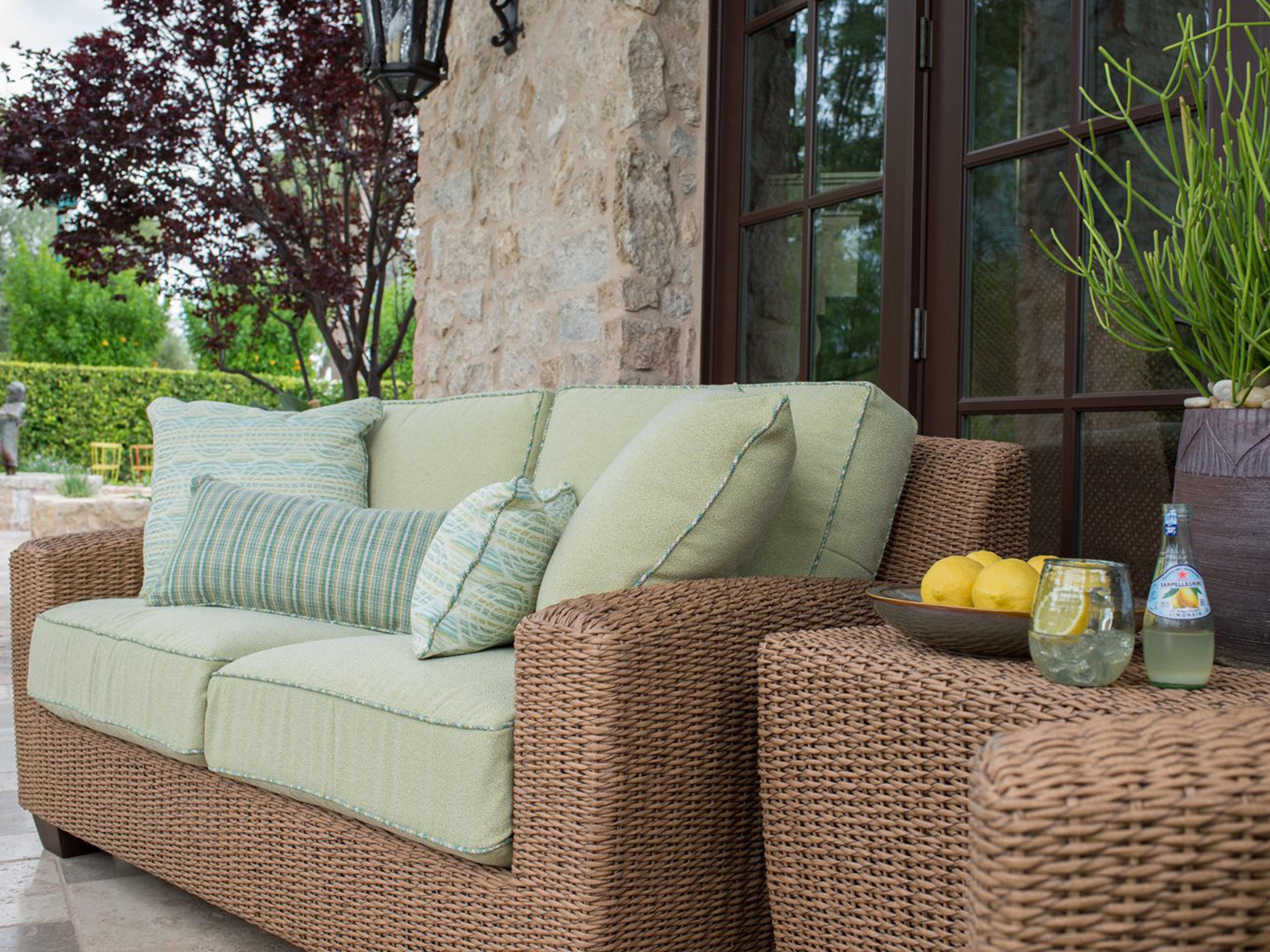 Woodard Whitecraft Saddleback Wicker Outdoor Patio Lounge Set