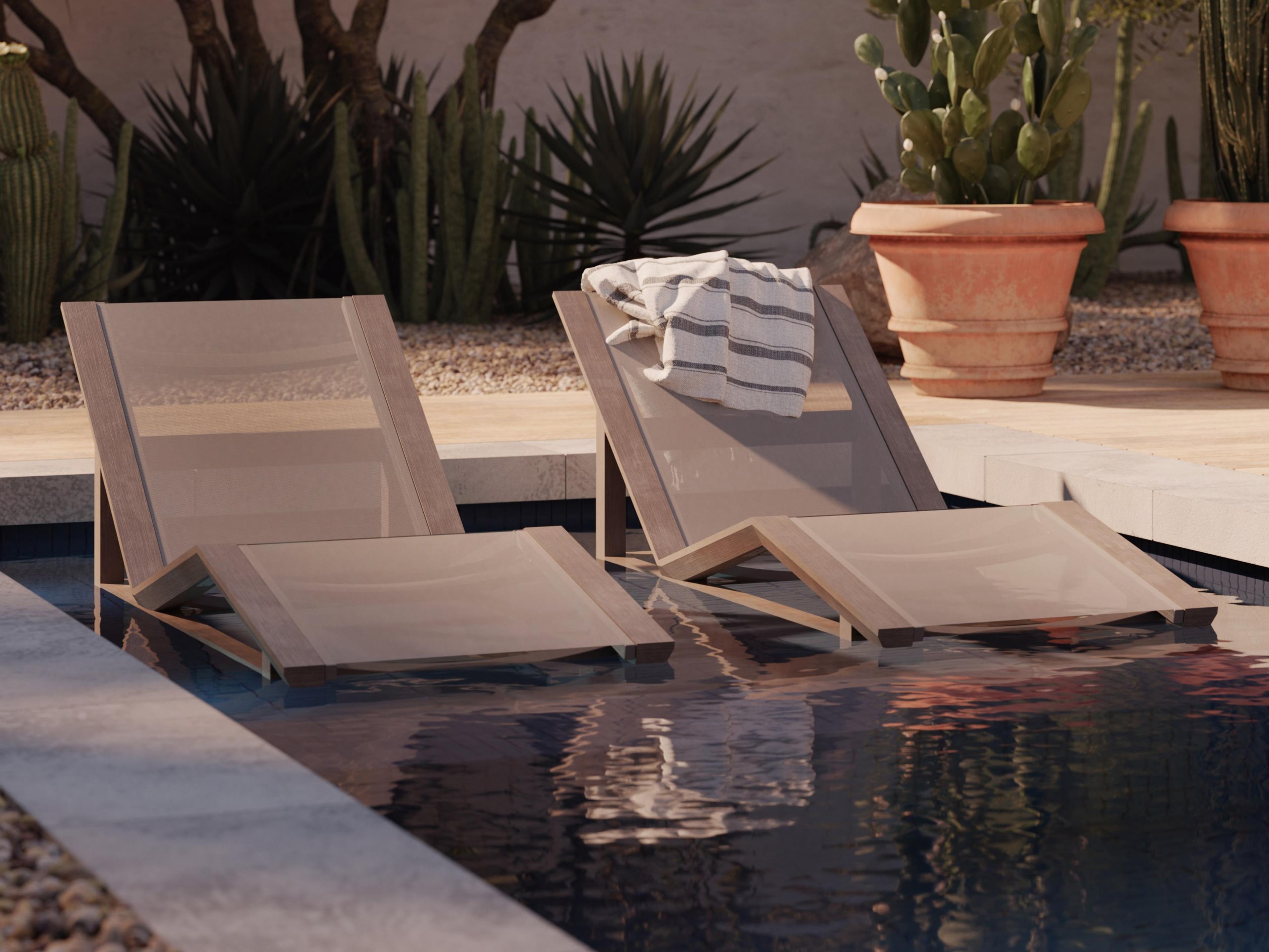 Sierra Teak Sling Lounge Set