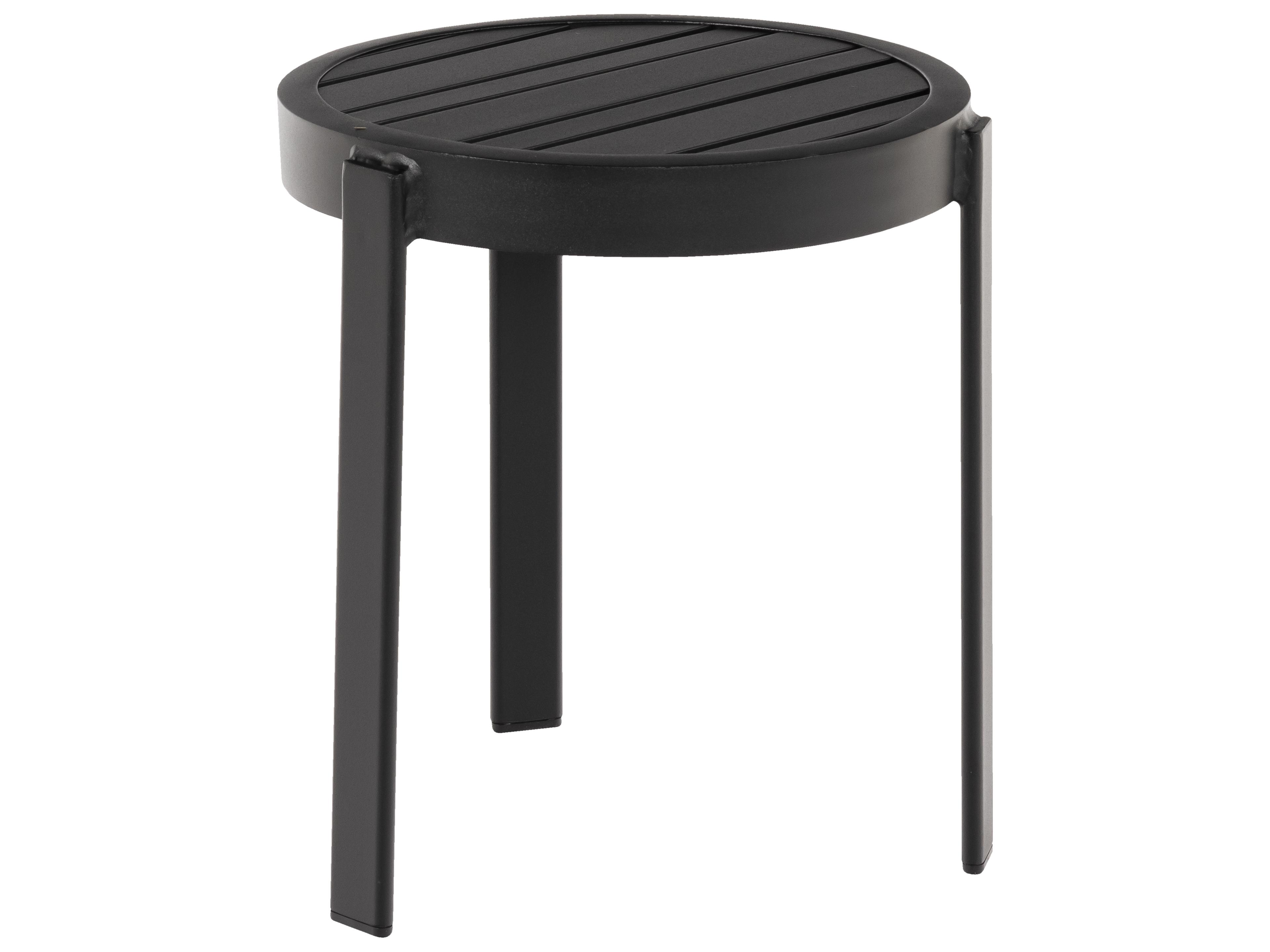 Tri-slat Aluminum Round Outdoor Patio End Table