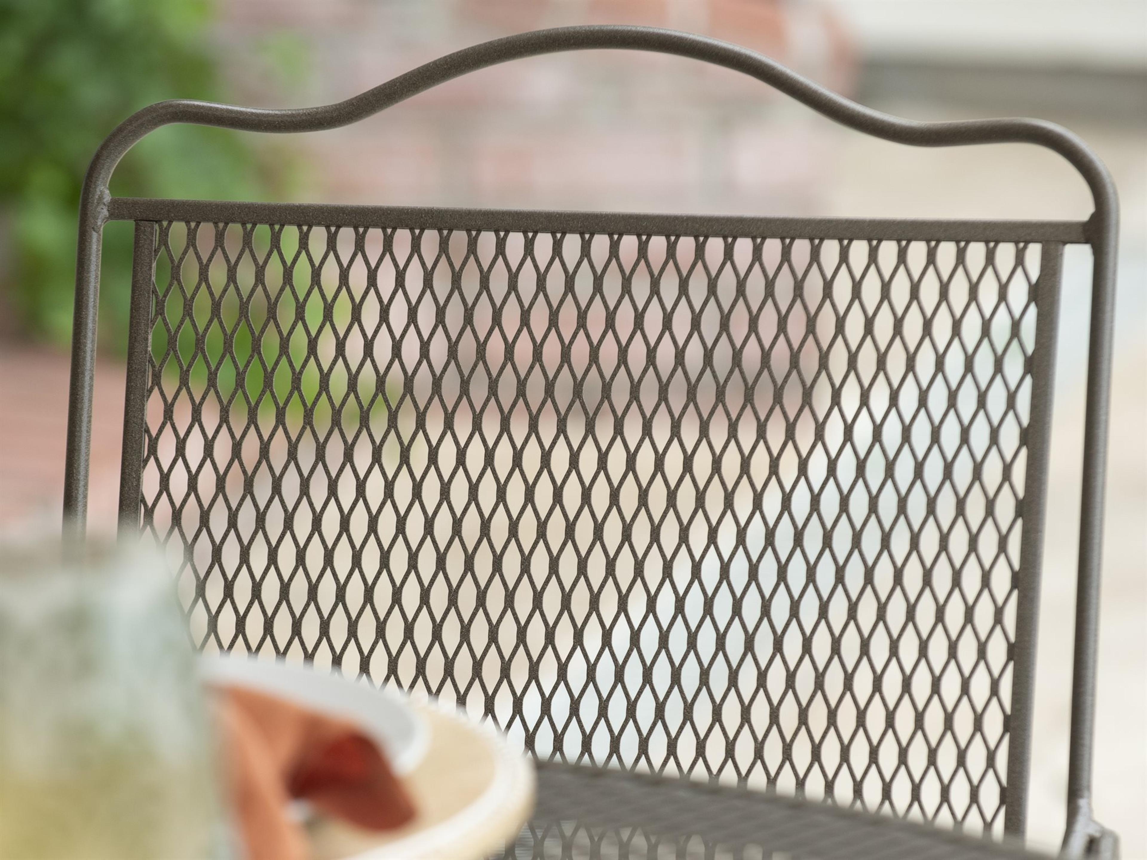 Woodard Tucson Mesh Wrought Iron Outdoor Patio Dining Set