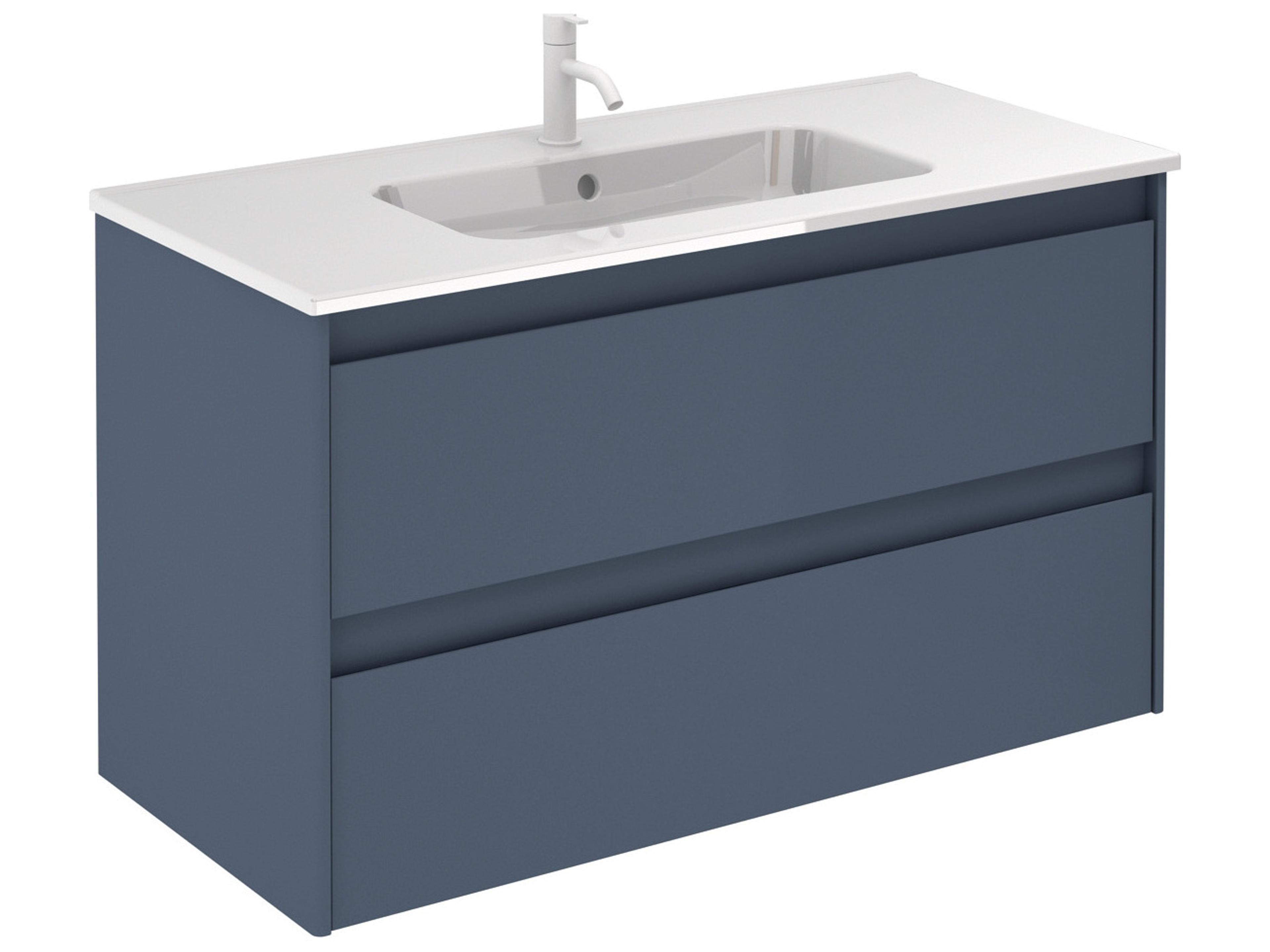 Ambra Wall-Mounted Bathroom Vanity Modern Royal Blue