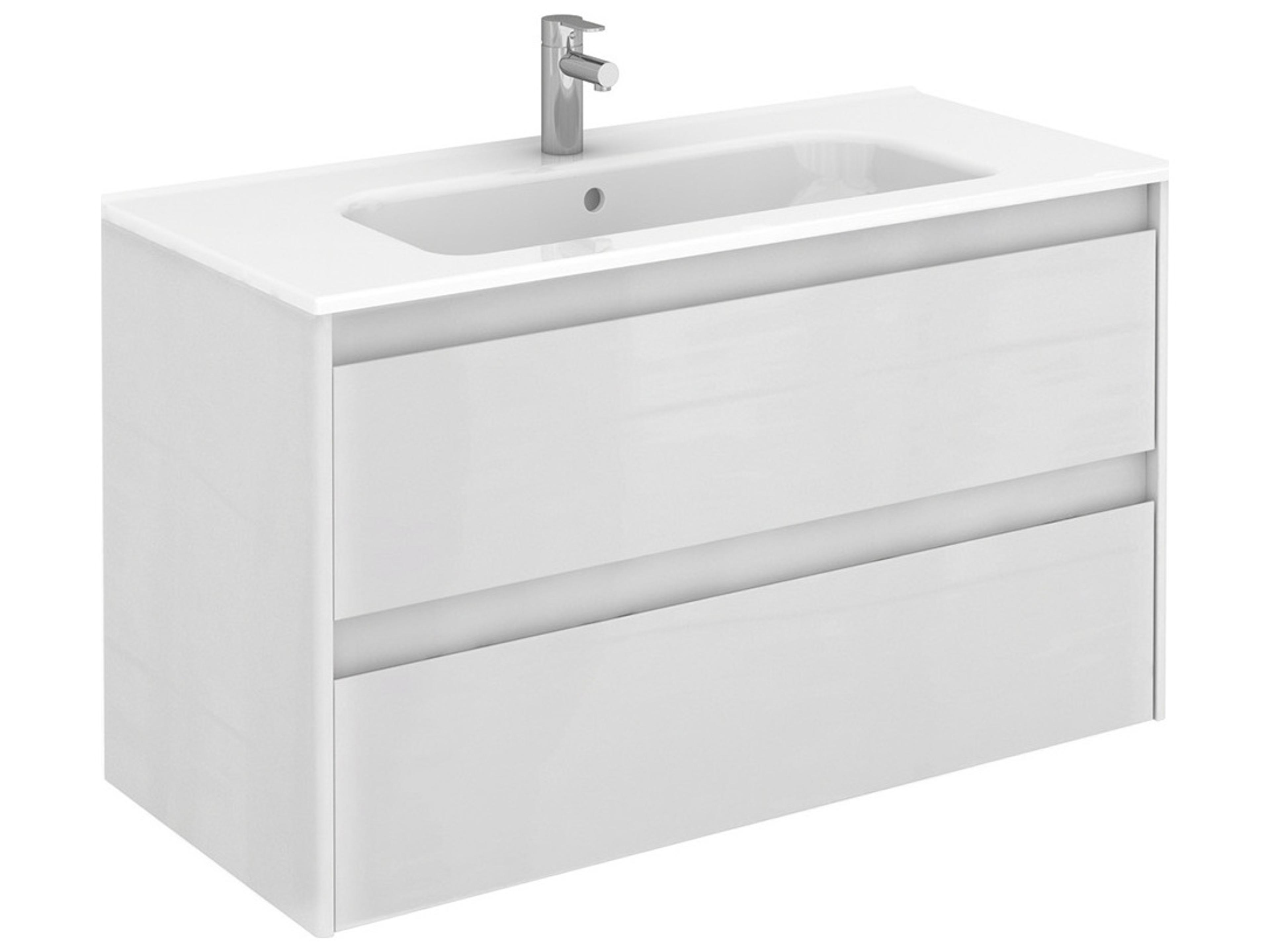 Ambra Wall Mounted Vanity Modern Matte White