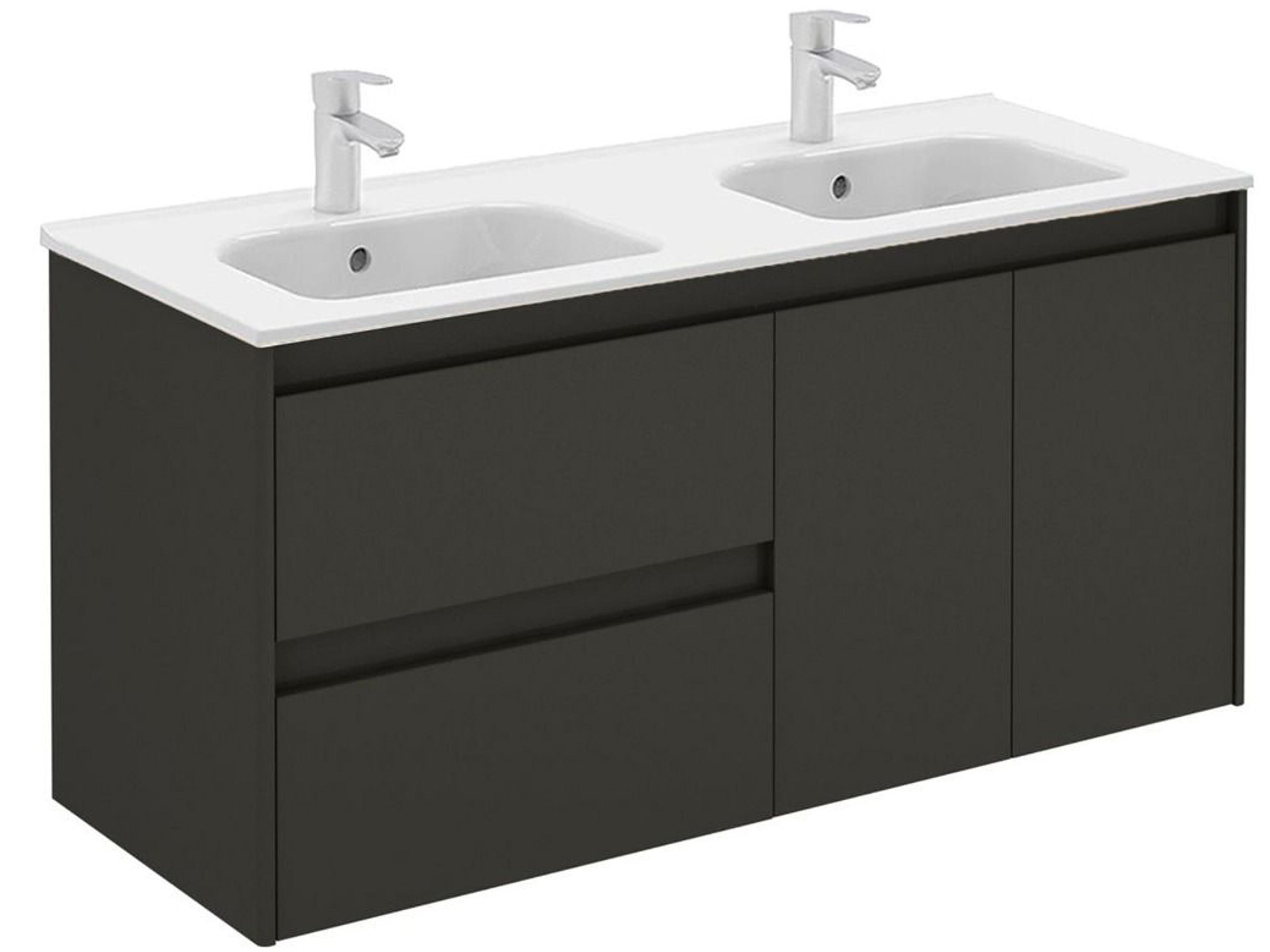 Ambra Wall-Mounted Double Vanity Modern Anthracite