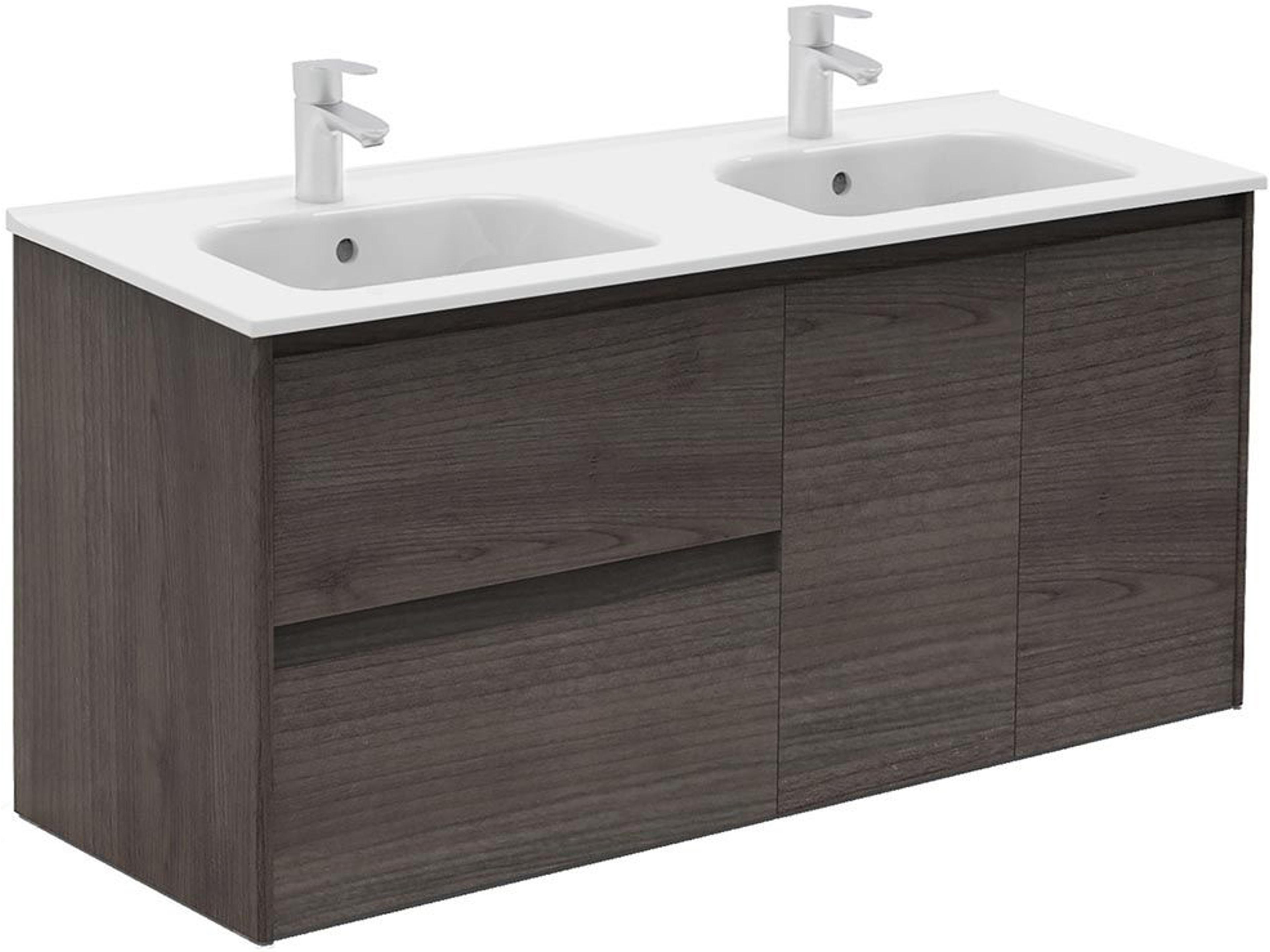 Ambra Wall-Mounted Double Vanity Modern Bathroom Furniture