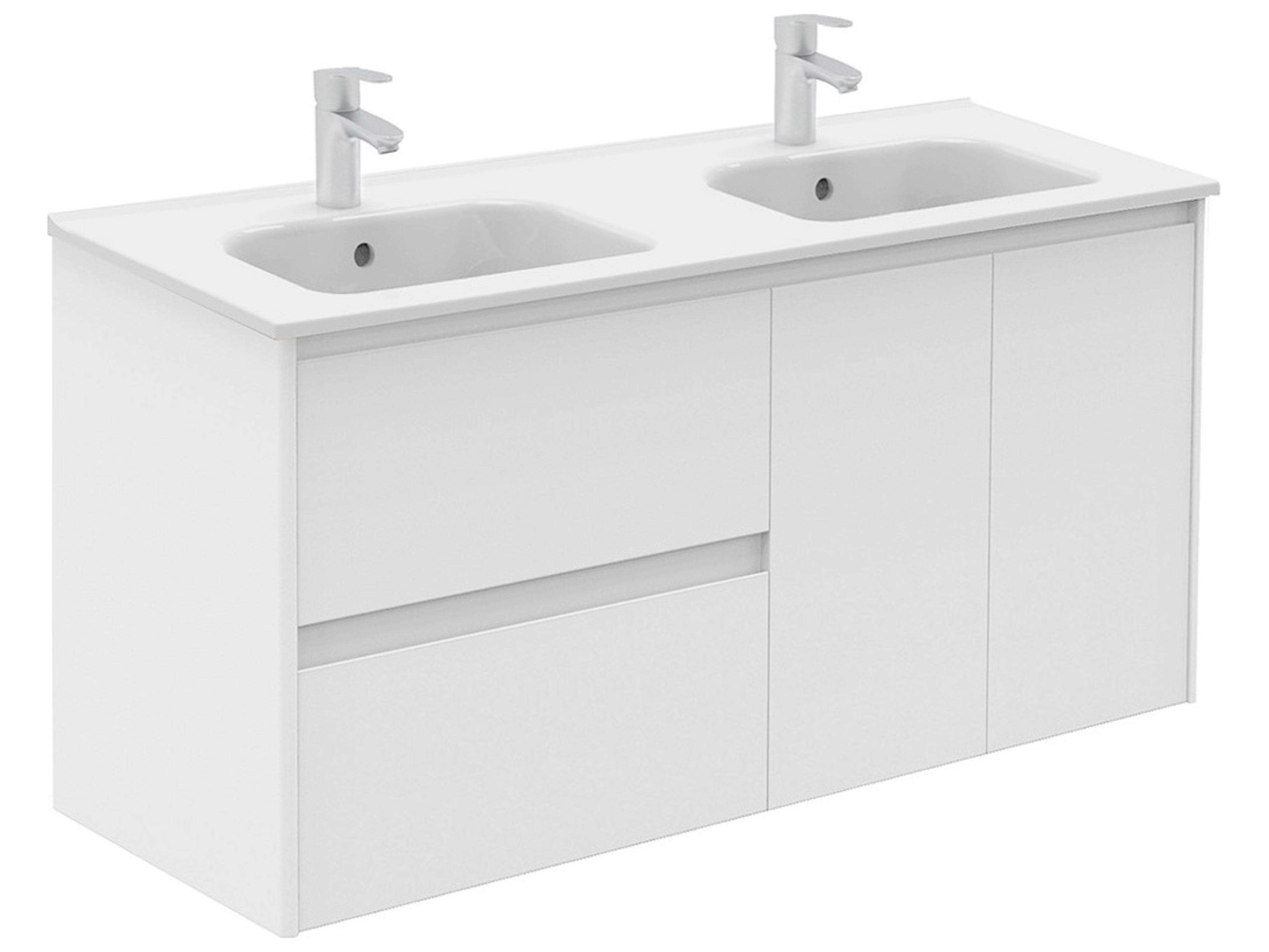 Ambra Wall Mounted Double Vanity Modern Bathroom