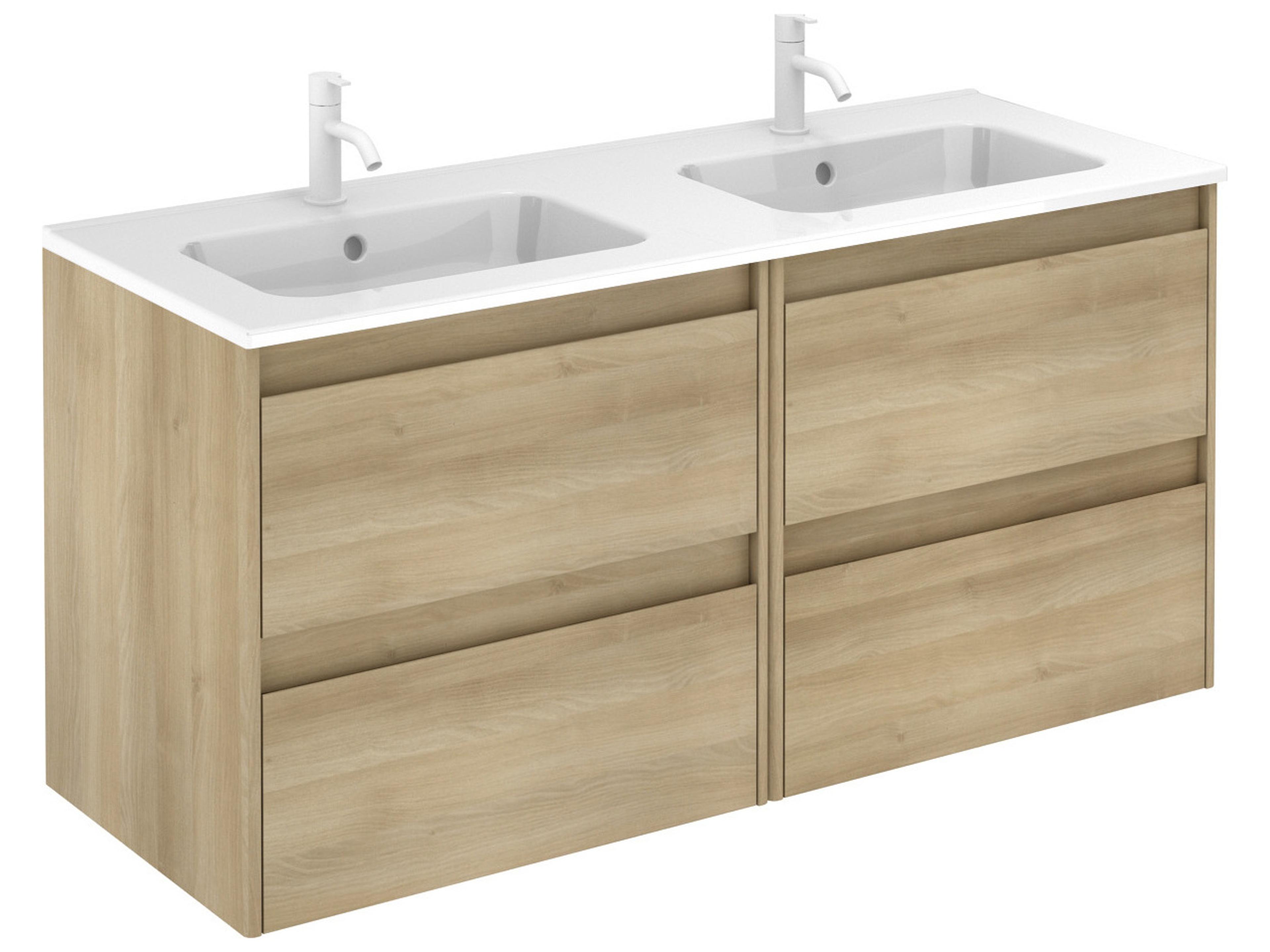 Ambra Wall Mounted Bathroom Vanity in Nordic Oak