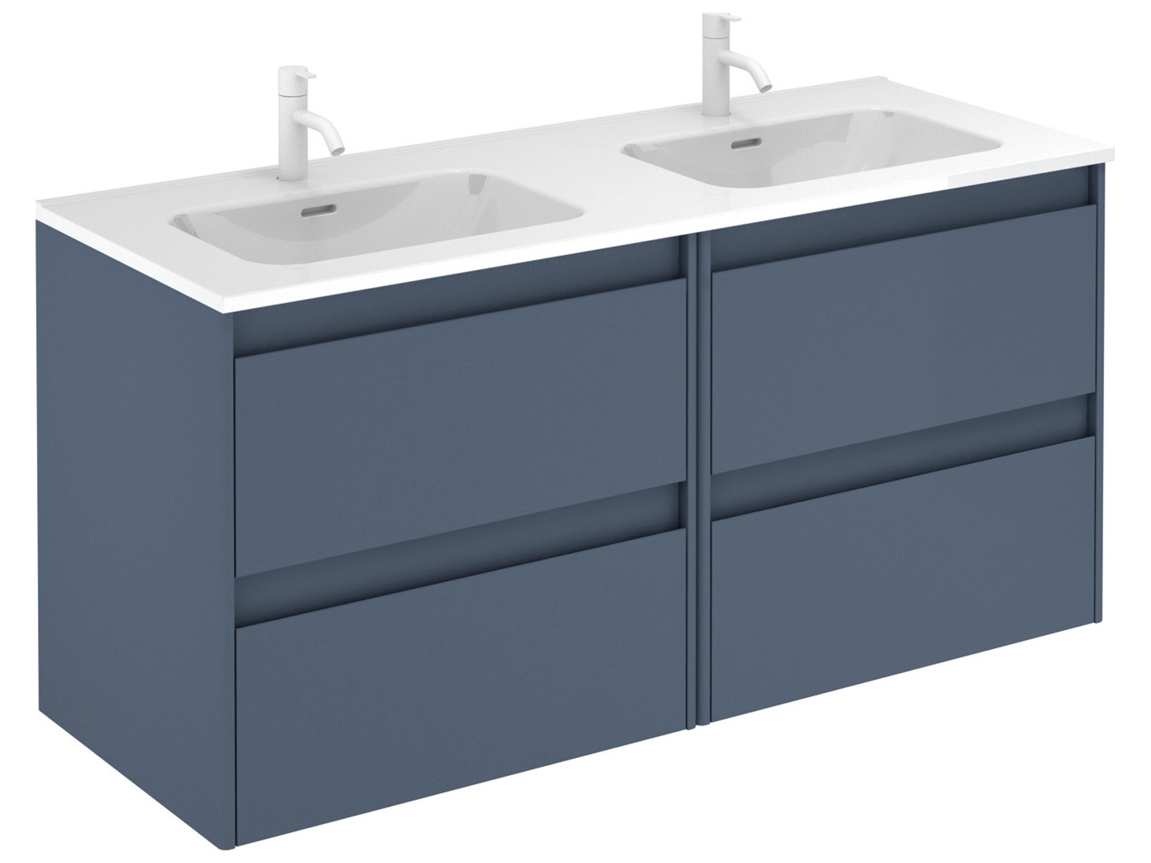 Ambra Wall Mounted Double Vanity Modern Bathroom Furniture