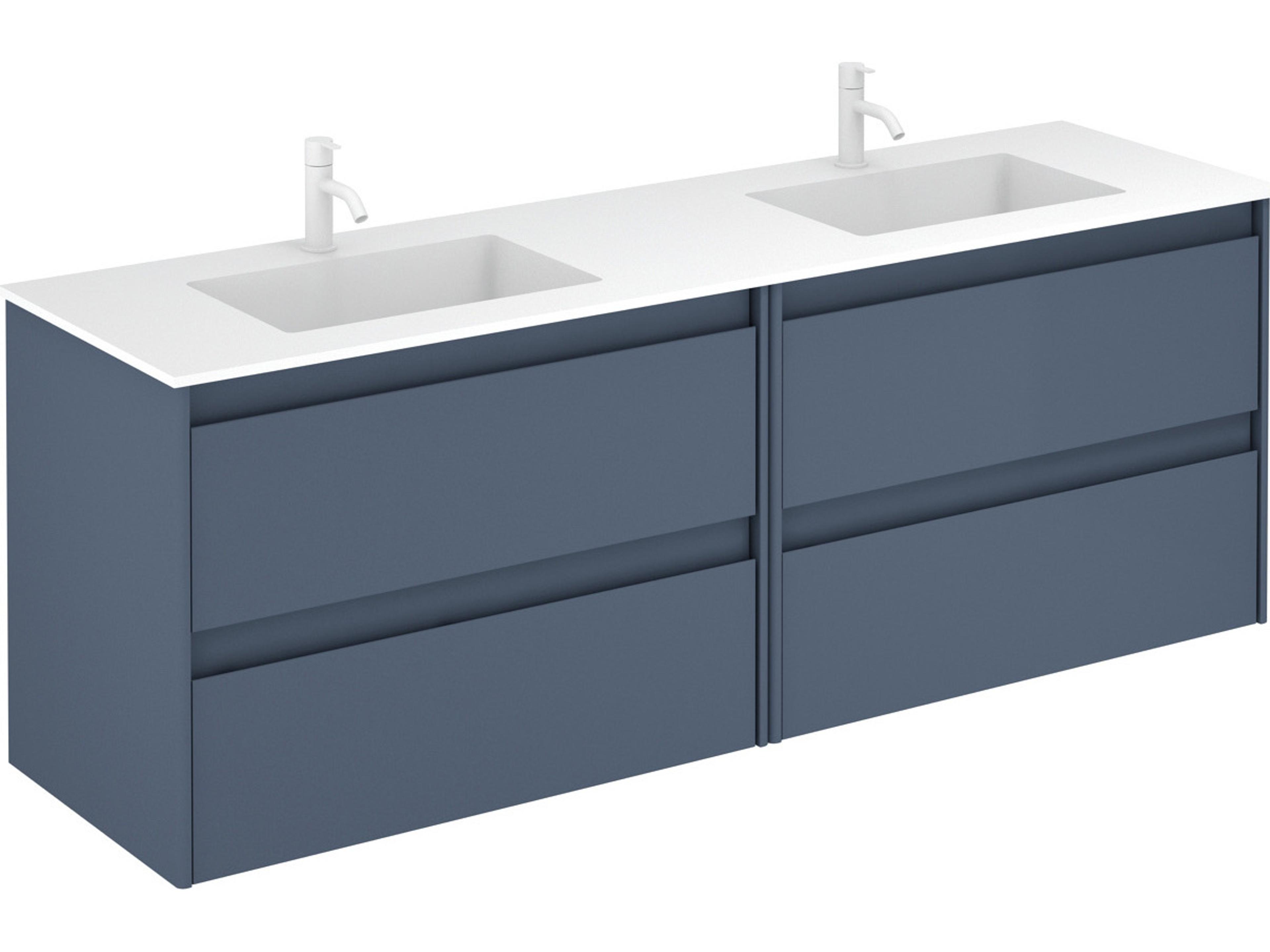 Ambra Double Vanity 63 Inch in Royal Blue