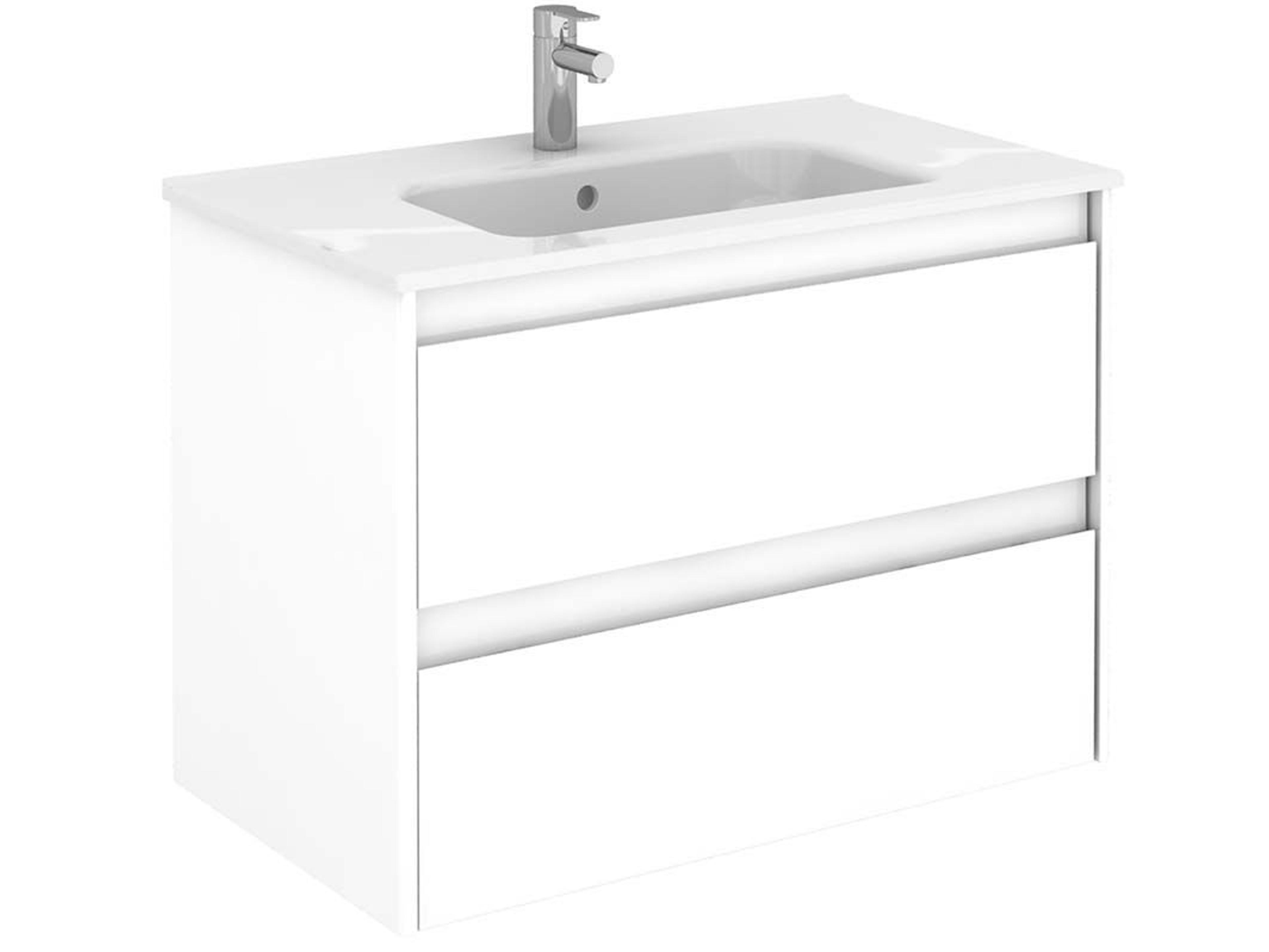 Ambra Wall Mounted Bathroom Vanity Gloss White