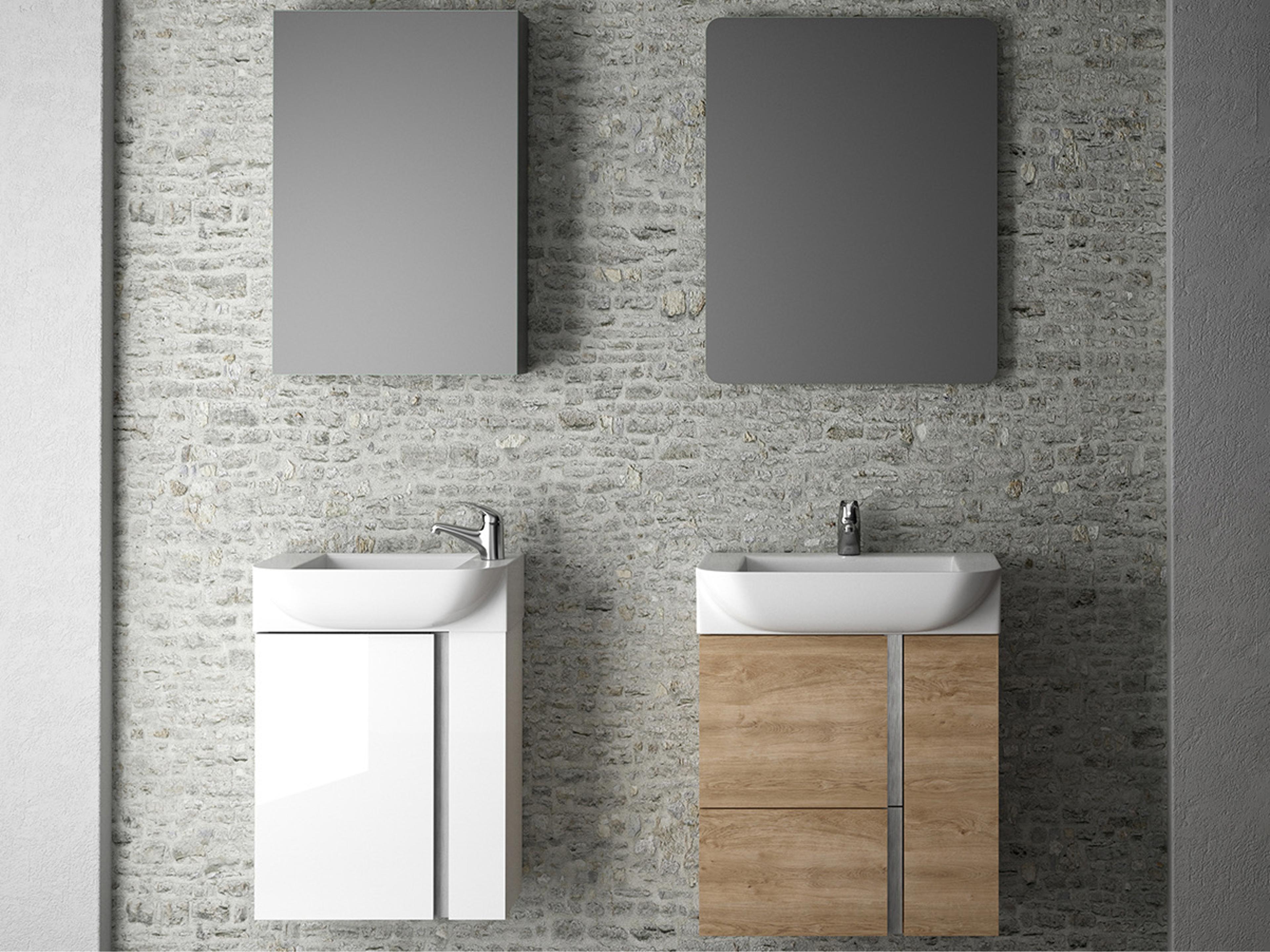 WS Bath Collections Camilia Glossy White Vanity With Handles in Polished Chrome