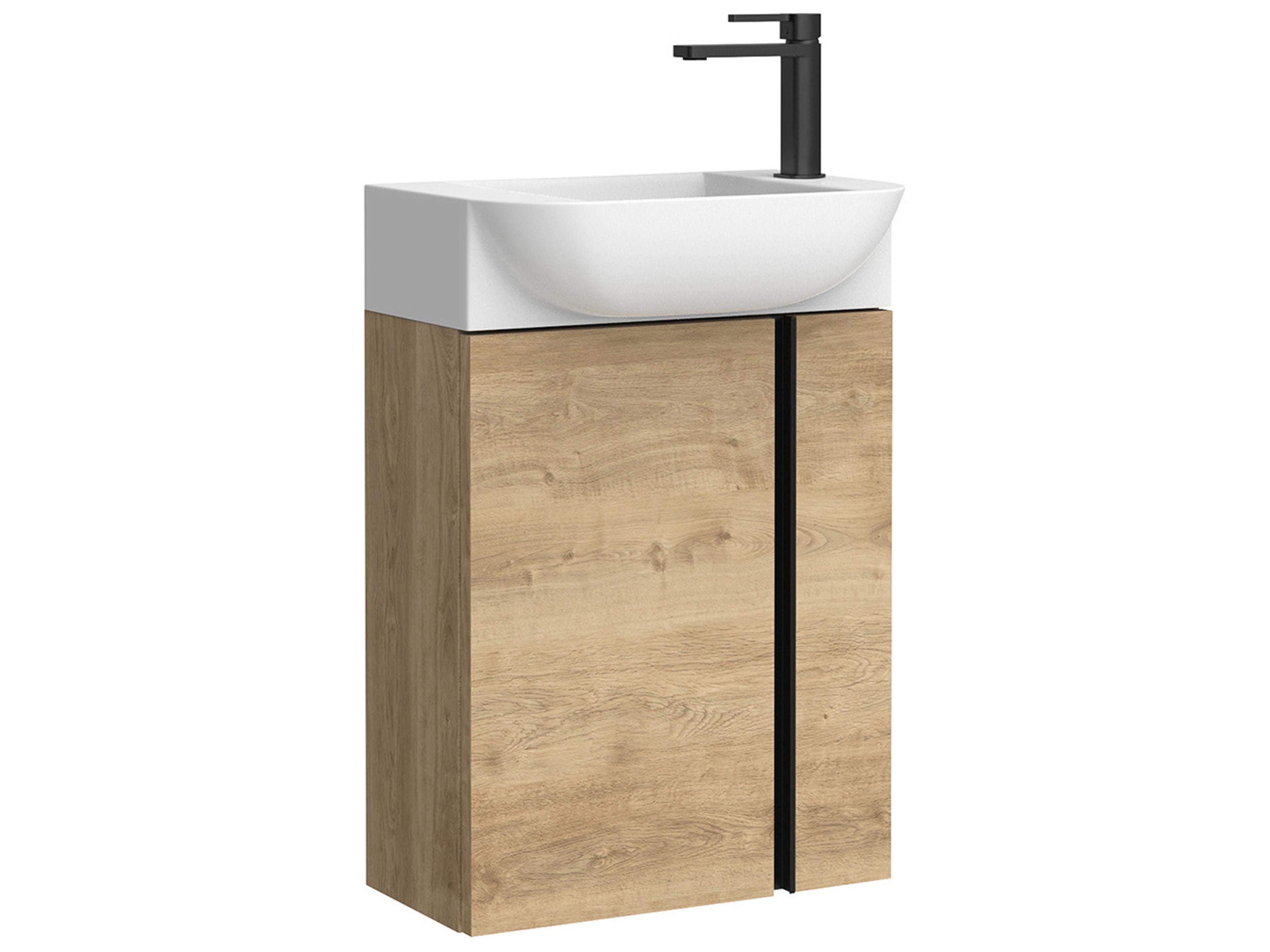 Camilia Wall Mounted Bathroom Vanity in Natural Oak