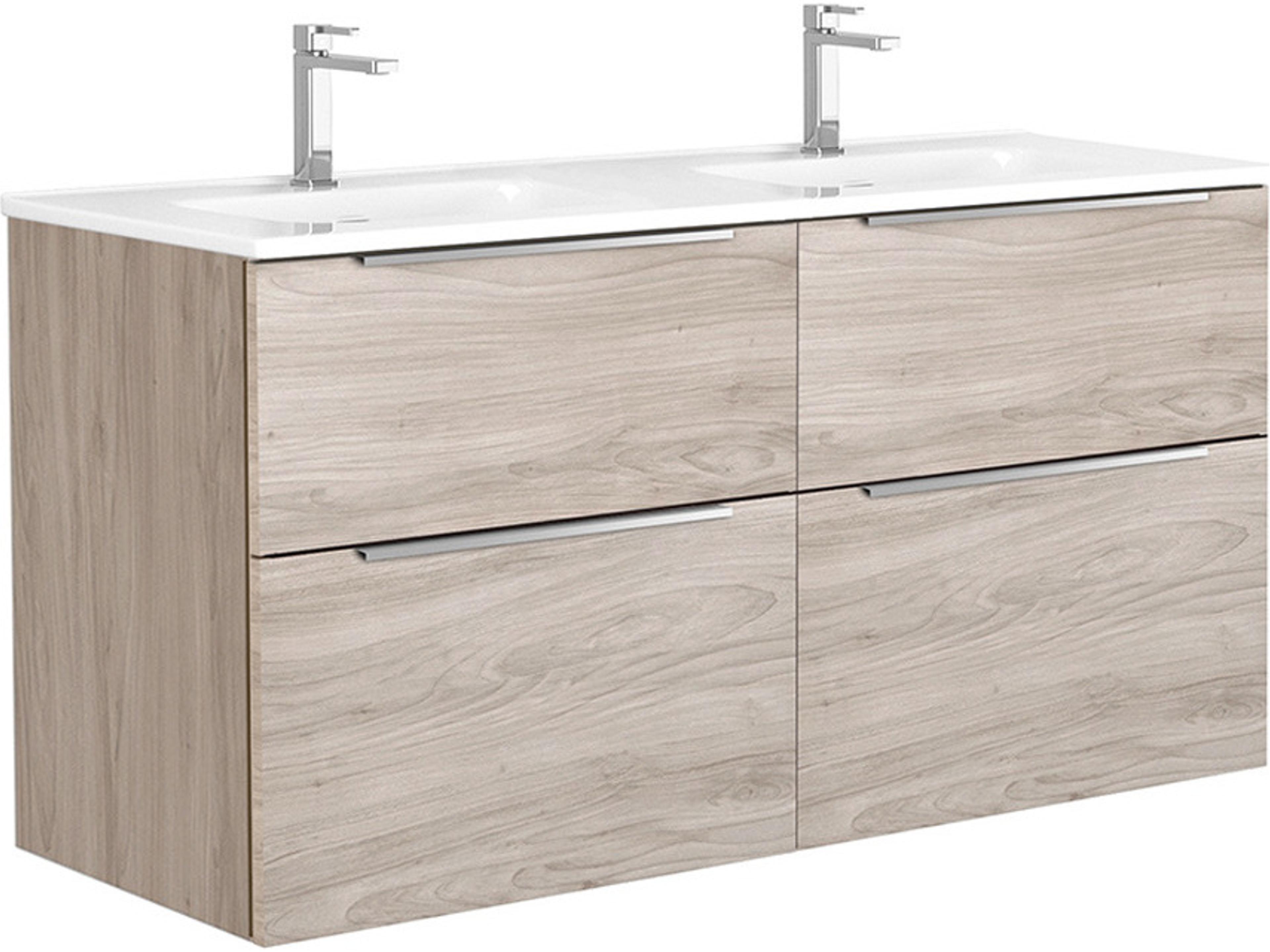 Dalia Double Bathroom Vanity Wall Mounted Grey Pine