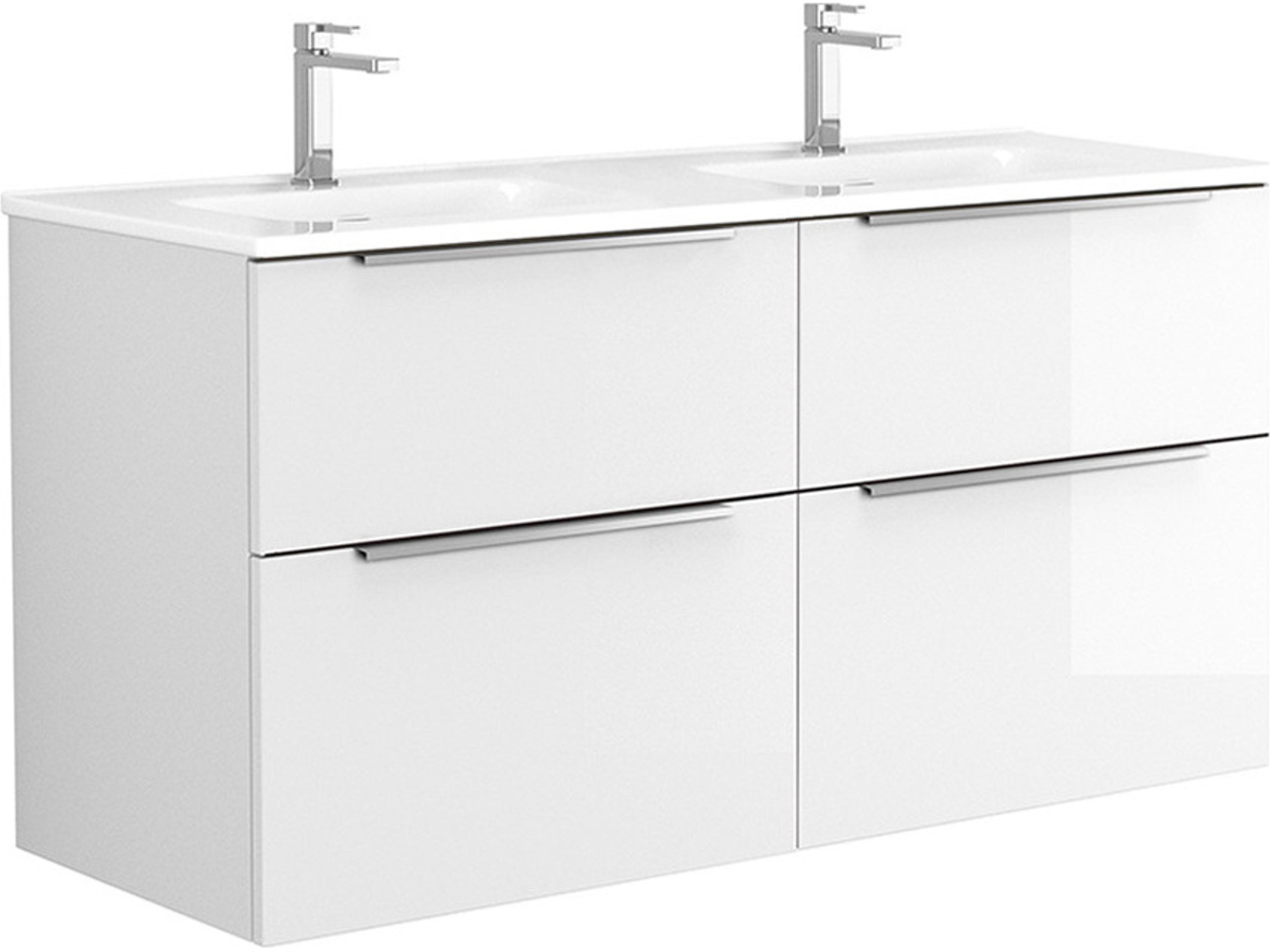 Dalia Wall Mounted Double Vanity Glossy White Modern